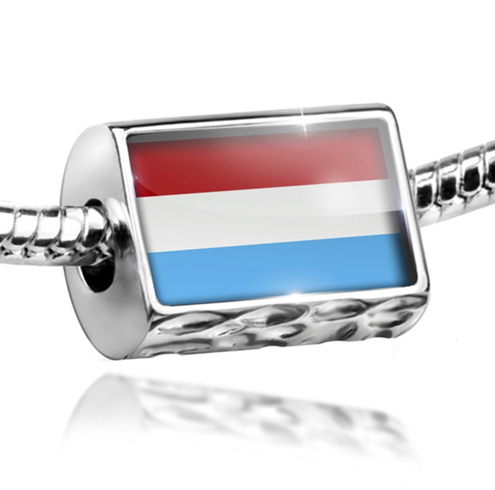 Luxembourg Flag Charm Bead - Compatible with All European Bracelets | Perfect for National Pride Jewelry & Custom Bracelet Designs