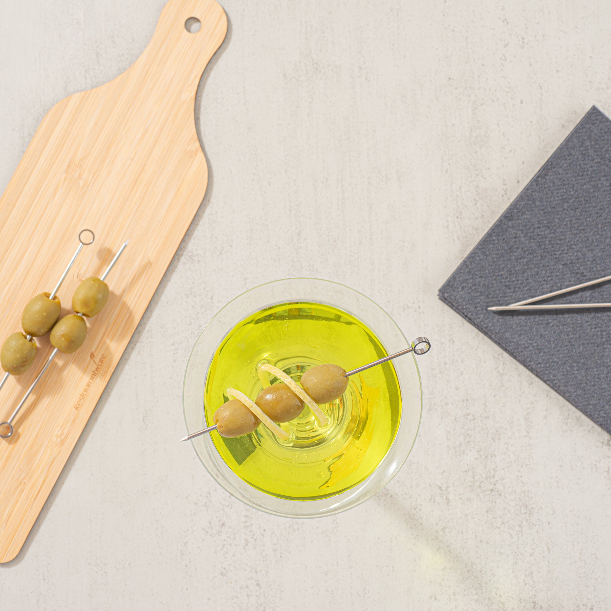Premium Stainless Steel Cocktail Picks - 4.5 Inch Bar Accessories (10-Pack) - Perfect for Martini, Olive, Fruit Garnishes & Home Bar Decor