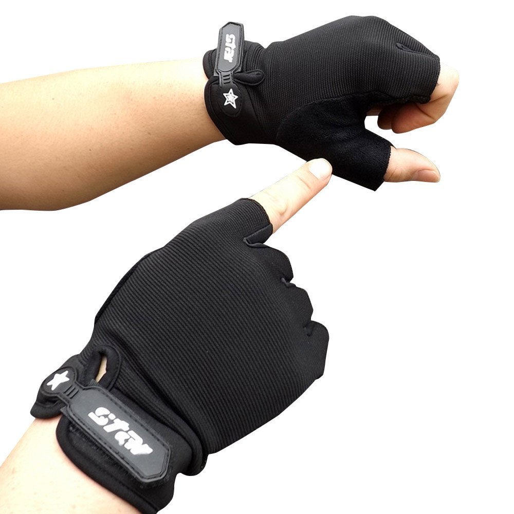 Men's Fingerless Gloves - Anti-Slip Cycling, Gym, Fitness & Sports Half Finger Gloves for Workout, Driving & Outdoor Activities