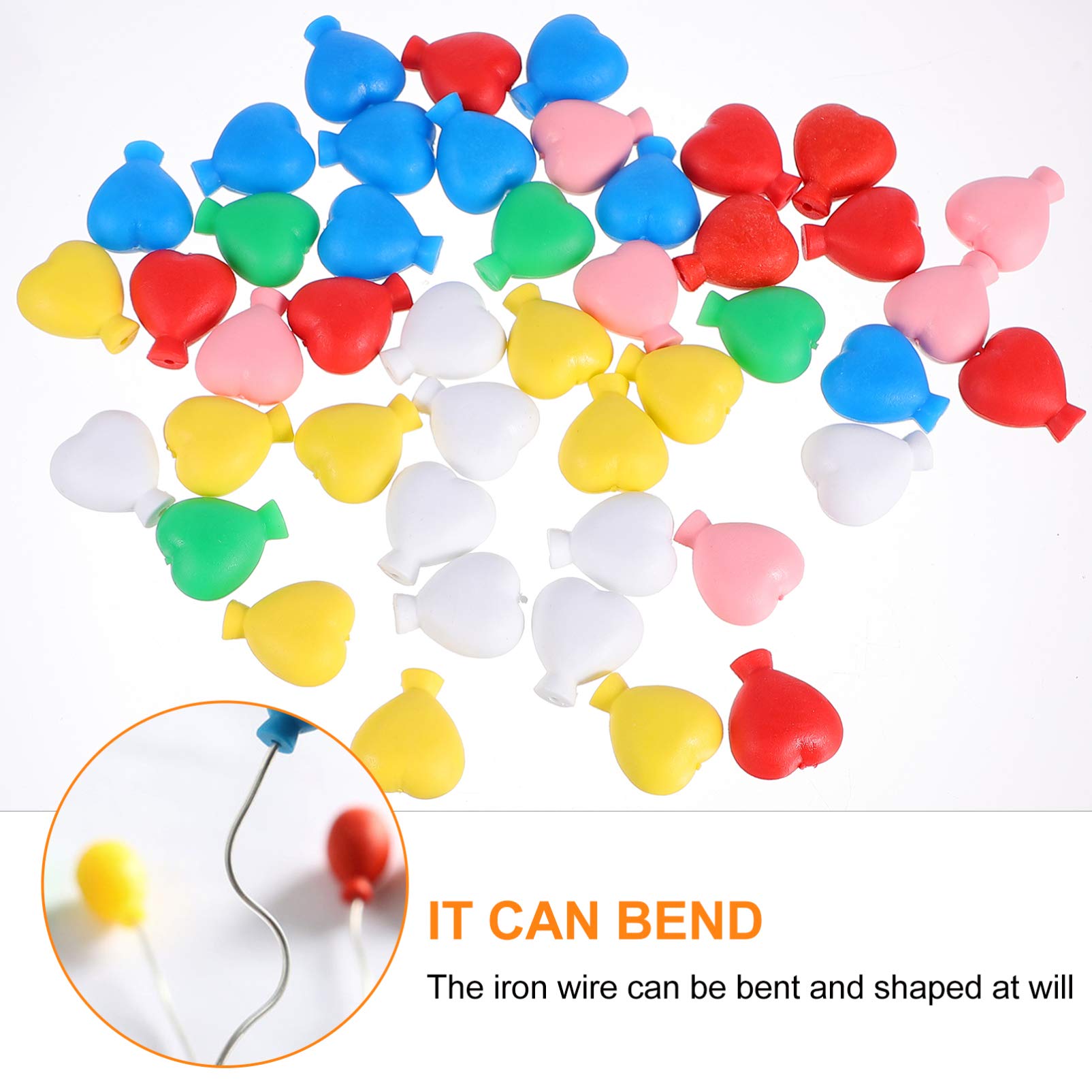 50Pcs Heart-Shaped Cupcake Toppers - Mini Balloon Bouquet & Landscape Ornaments for Cake Decor, Garden Party, Birthday, Wedding, Baby Shower - NUOBESTY