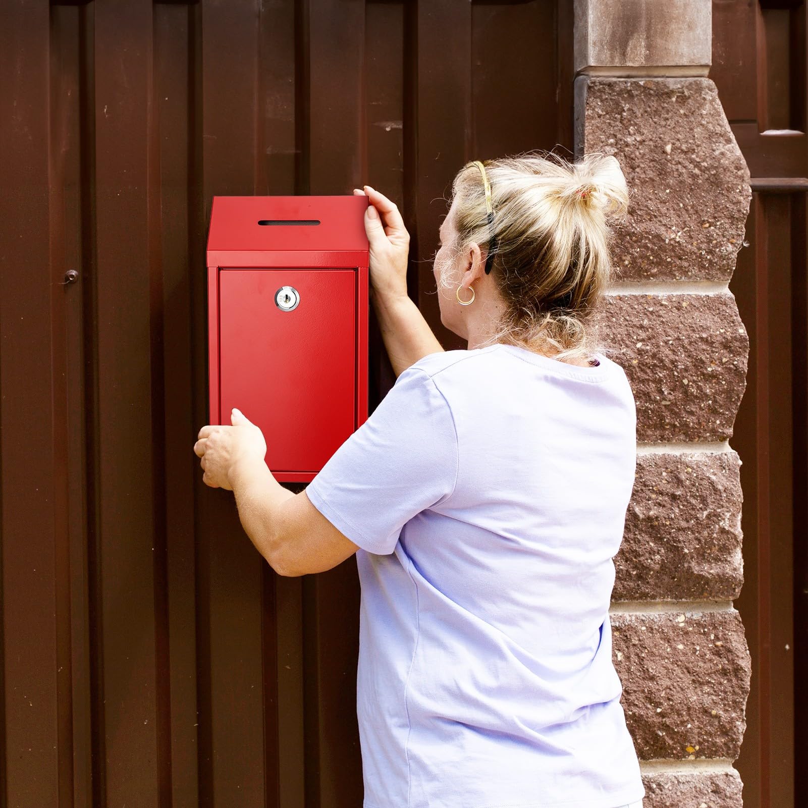 Secure Metal Donation Box with Lock Slot - 10.2