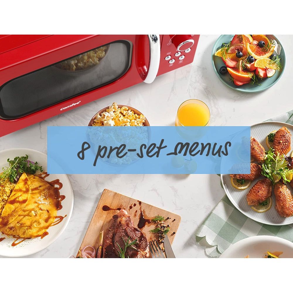 20L 800W Countertop Microwave Oven with 8 Cooking Presets - Perfect for Small Kitchens, Dorms & Office Break Rooms