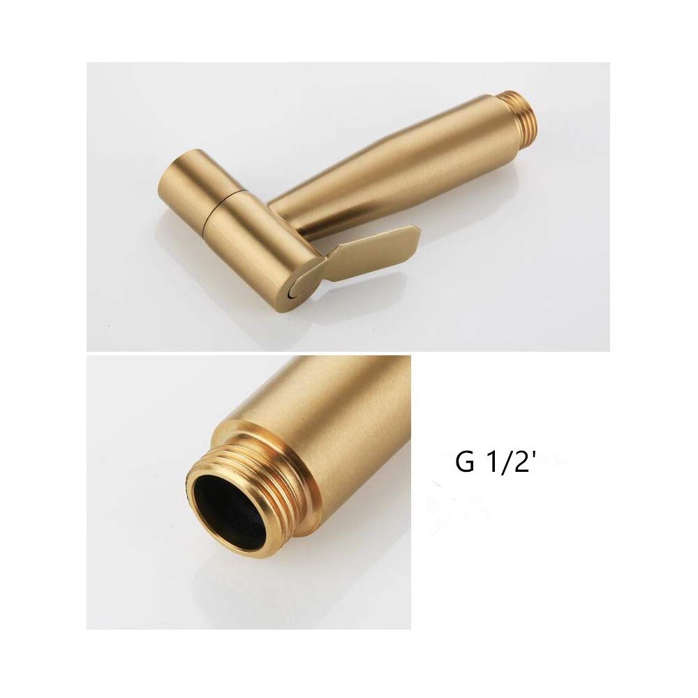 Handheld Bidet Sprayer Kit - Gold Shattaf Toilet Spray with SUS 304 Stainless Steel & Copper Valve - Perfect for Bathroom Hygiene, Baby Care & Pet Cleaning
