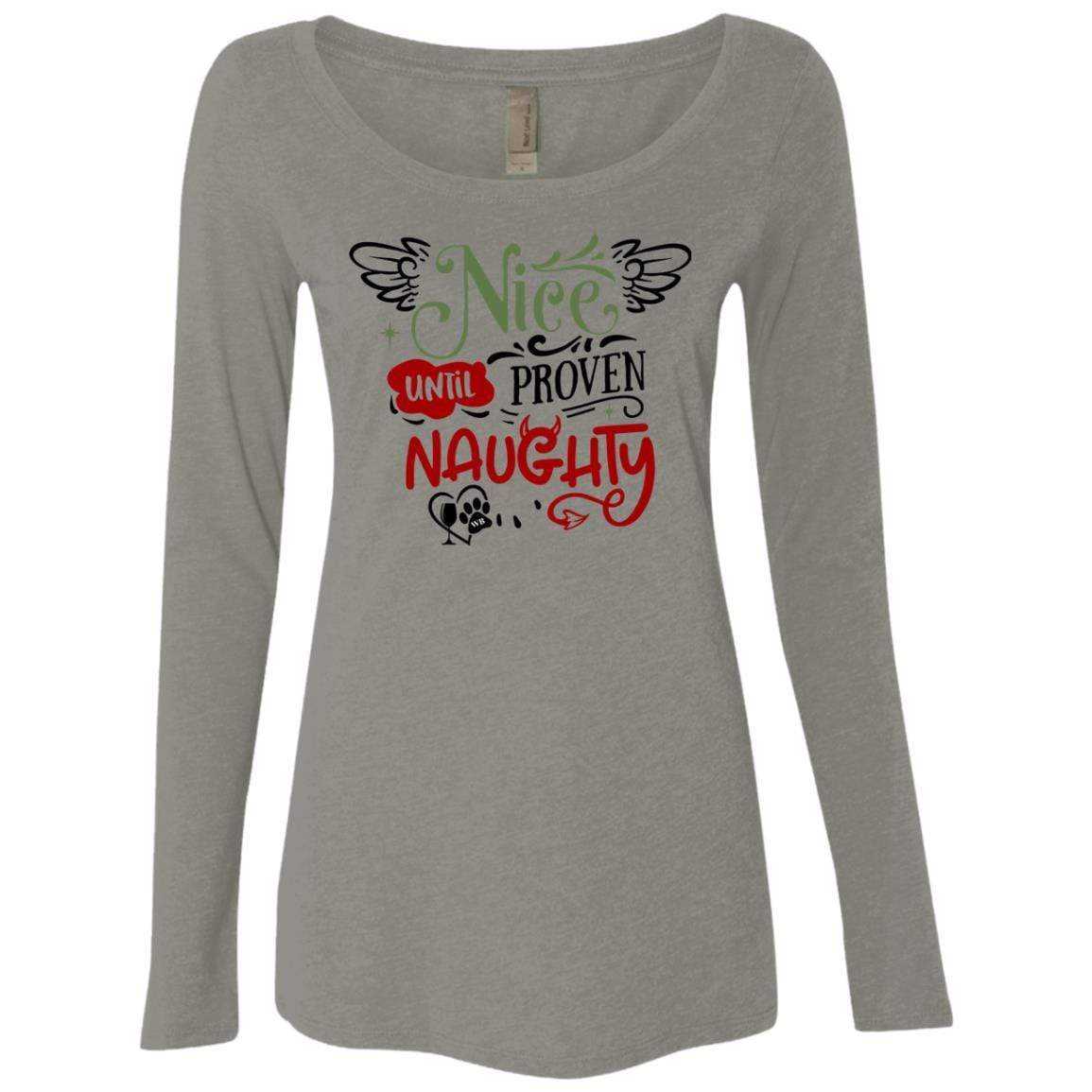 WineyBitches.Co Women's Long Sleeve Scoop Neck Tri-Blend T-Shirt - Soft & Comfortable for Casual Wear, Lounge & Everyday Outfits