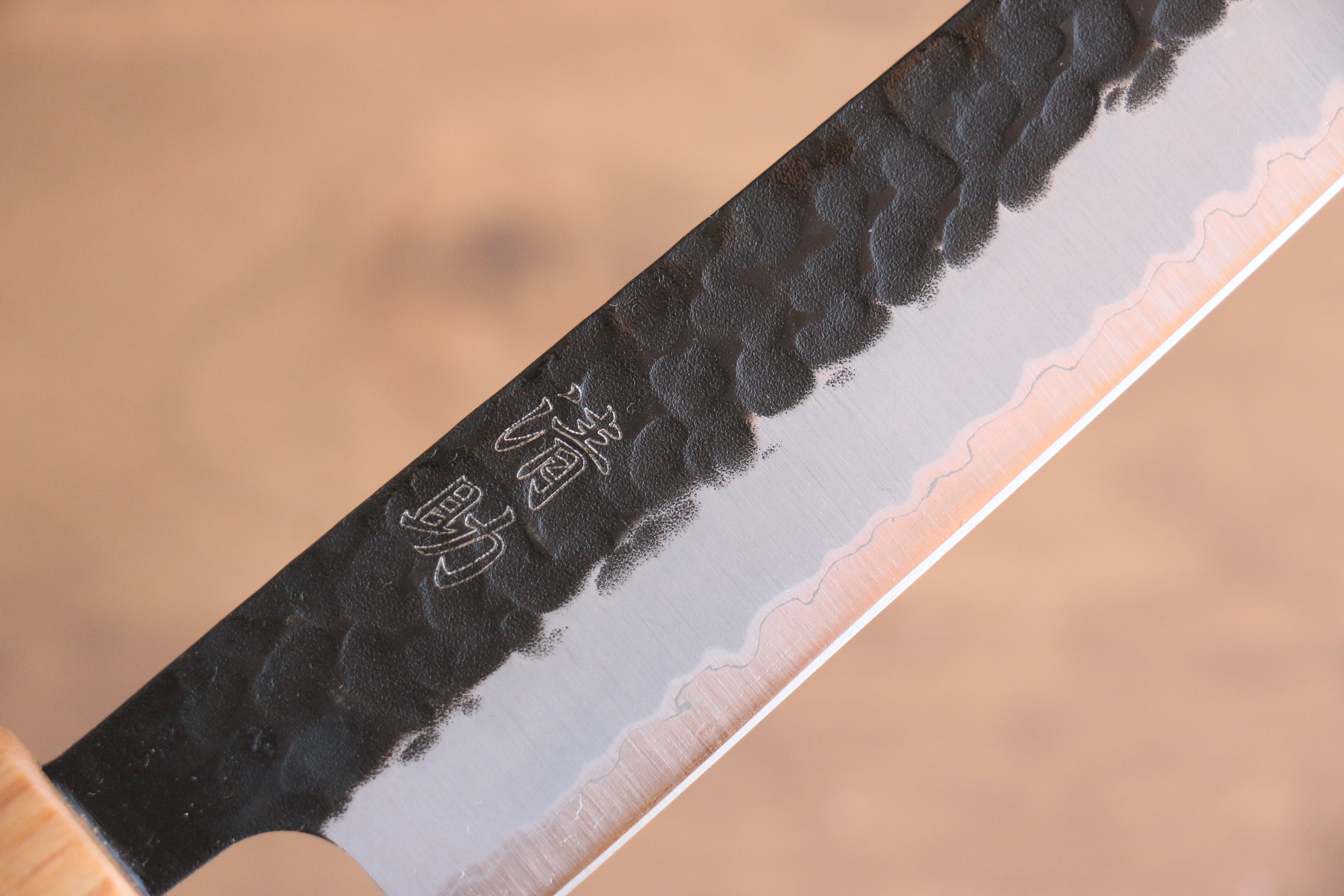 Premium Seisuke Kokubyaku Blue Super Hammered Kurouchi Sujihiki Knife 240mm - Japanese High Carbon Steel Chef's Knife with Exquisite Shitan Handle - Perfect for Slicing Sashimi, Meat & Vegetables