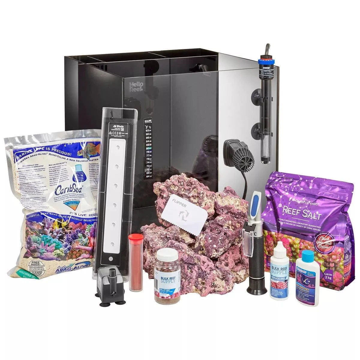 Clownfish & Anemone Aquarium Kit - Complete Saltwater Reef Tank Starter Set for Beginners | Perfect for Home, Office & Classroom Marine Displays