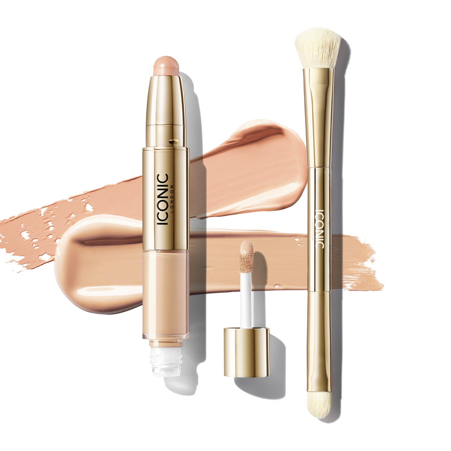 Radiant Concealer & Brightening Duo with Brush - Full Coverage Makeup for Dark Circles & Blemishes - Perfect for Everyday Wear & Special Occasions