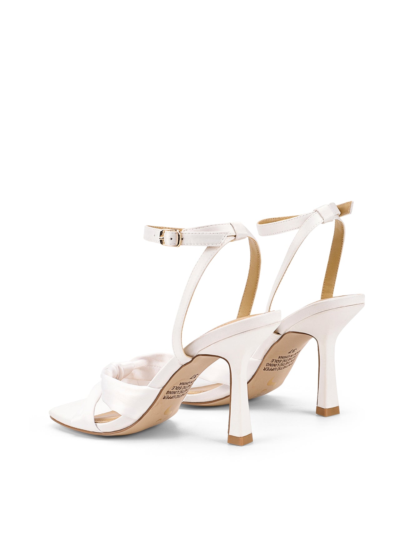 Ivory White Satin Spring Knot Sandals for Women - Comfortable Boho Chic Summer Beach Wedding Shoes | Perfect for Outdoor Parties, Vacations & Casual Wear