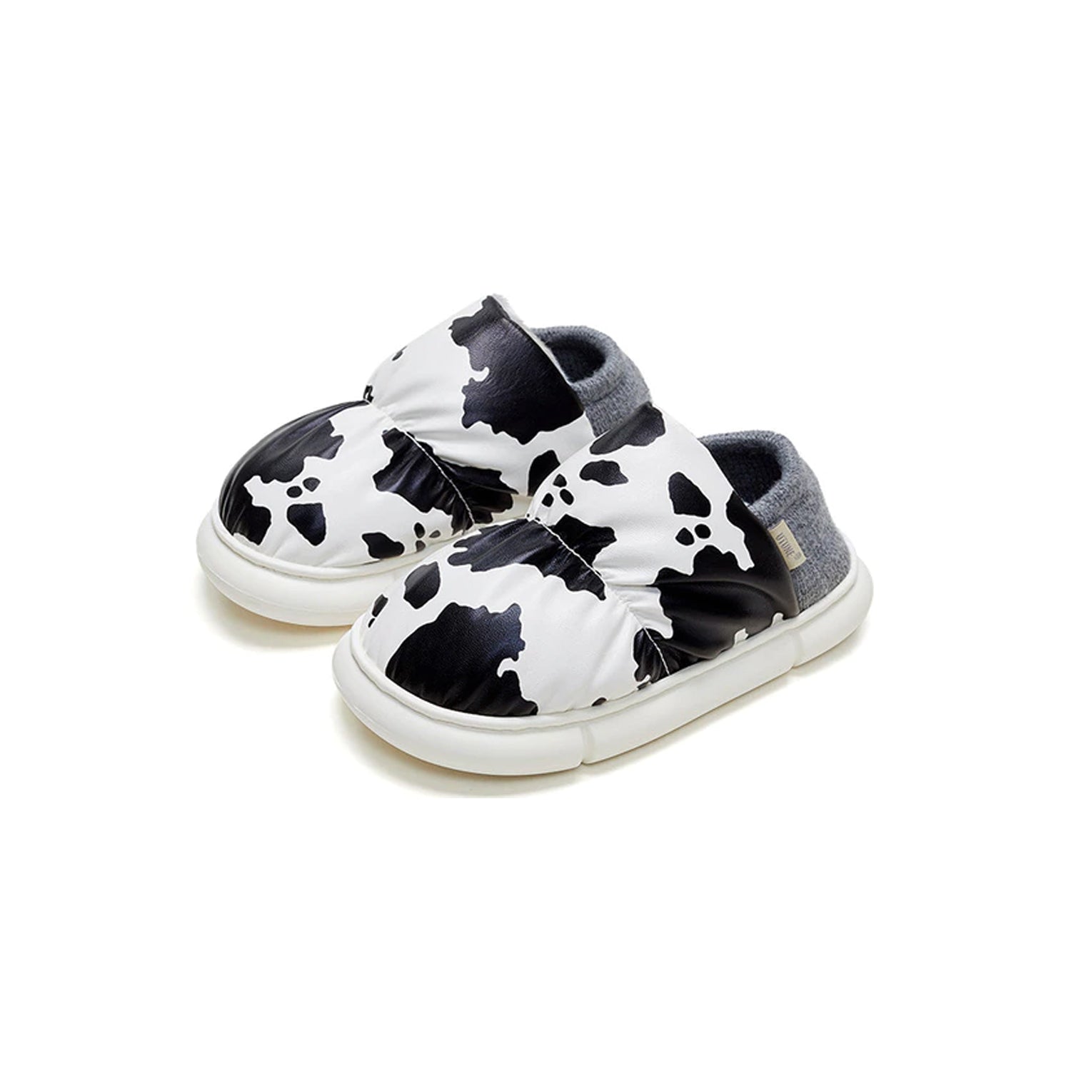 FLOOF Unisex Cow Print Pillow Slippers - Soft & Comfortable House Shoes for Men & Women - Perfect for Relaxing at Home, Lounging & Cozy Indoor Wear