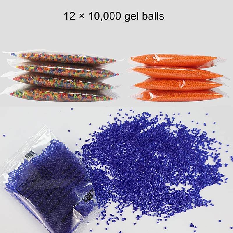 7-8mm Gel Ball Beads Refill - 120,000 PCS (Blue, Orange, Mixed Colors) for Gel Blaster, Splat Ball Guns & Outdoor Shooting Games