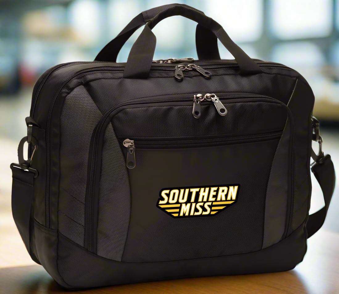 Southern Miss USM Laptop Messenger Bag - Durable Computer Briefcase for Work, School & Travel