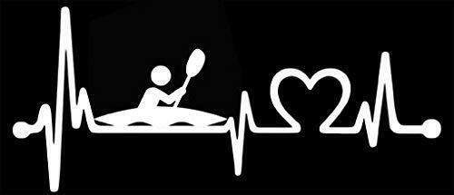 Heartbeat Lifeline Kayak Bumper Sticker - 3x9 Inch Vinyl Decal, Waterproof Car Sticker for Kayakers & Outdoor Enthusiasts - Perfect for Kayaks, Cars, Coolers & Outdoor Gear