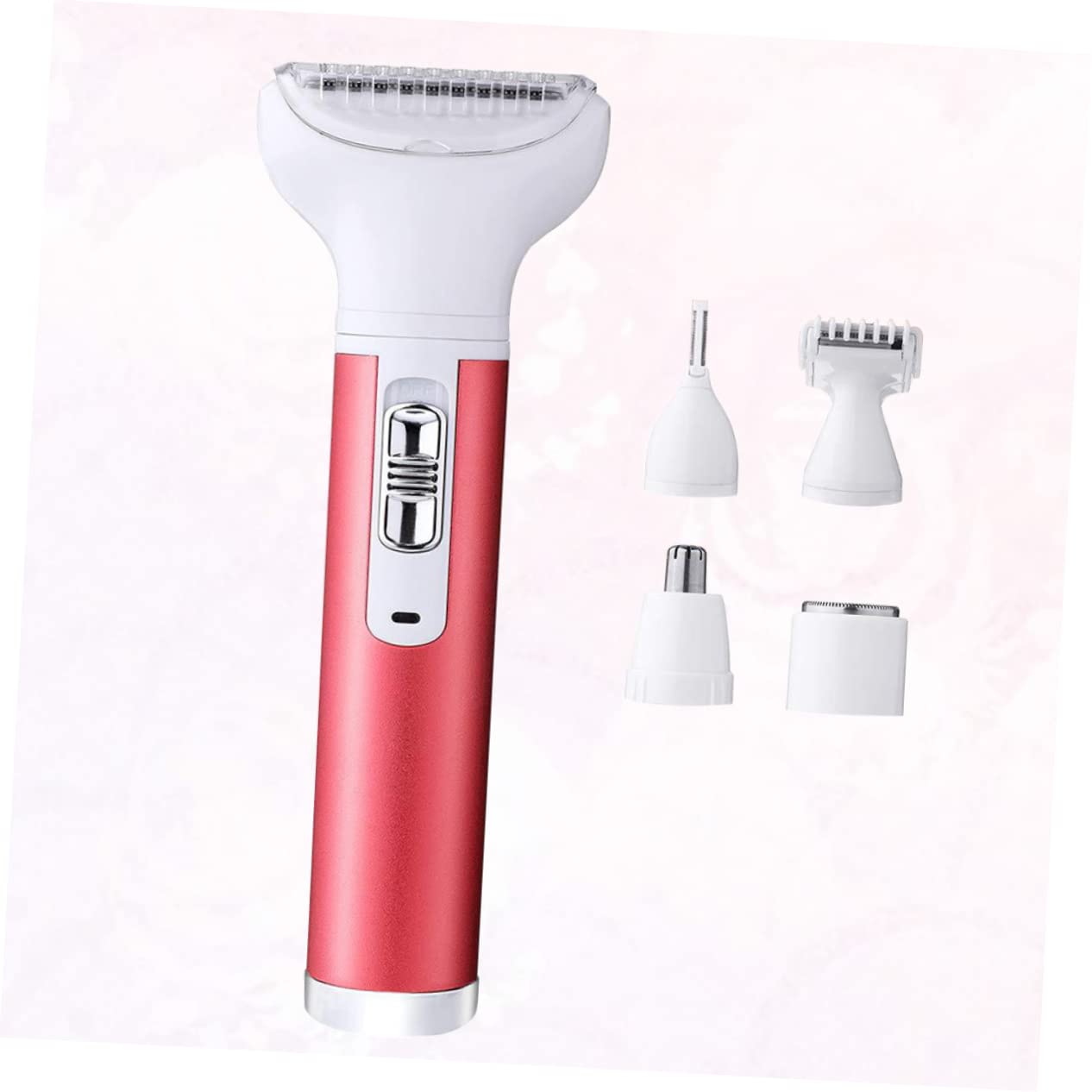 Women's Electric Shaver & Eyebrow Trimmer - USB Rechargeable Cordless Body Hair Remover for Face, Legs, Bikini Line - Painless Hair Removal for Smooth Skin - Perfect for Travel, Gym & Daily Grooming (Red)