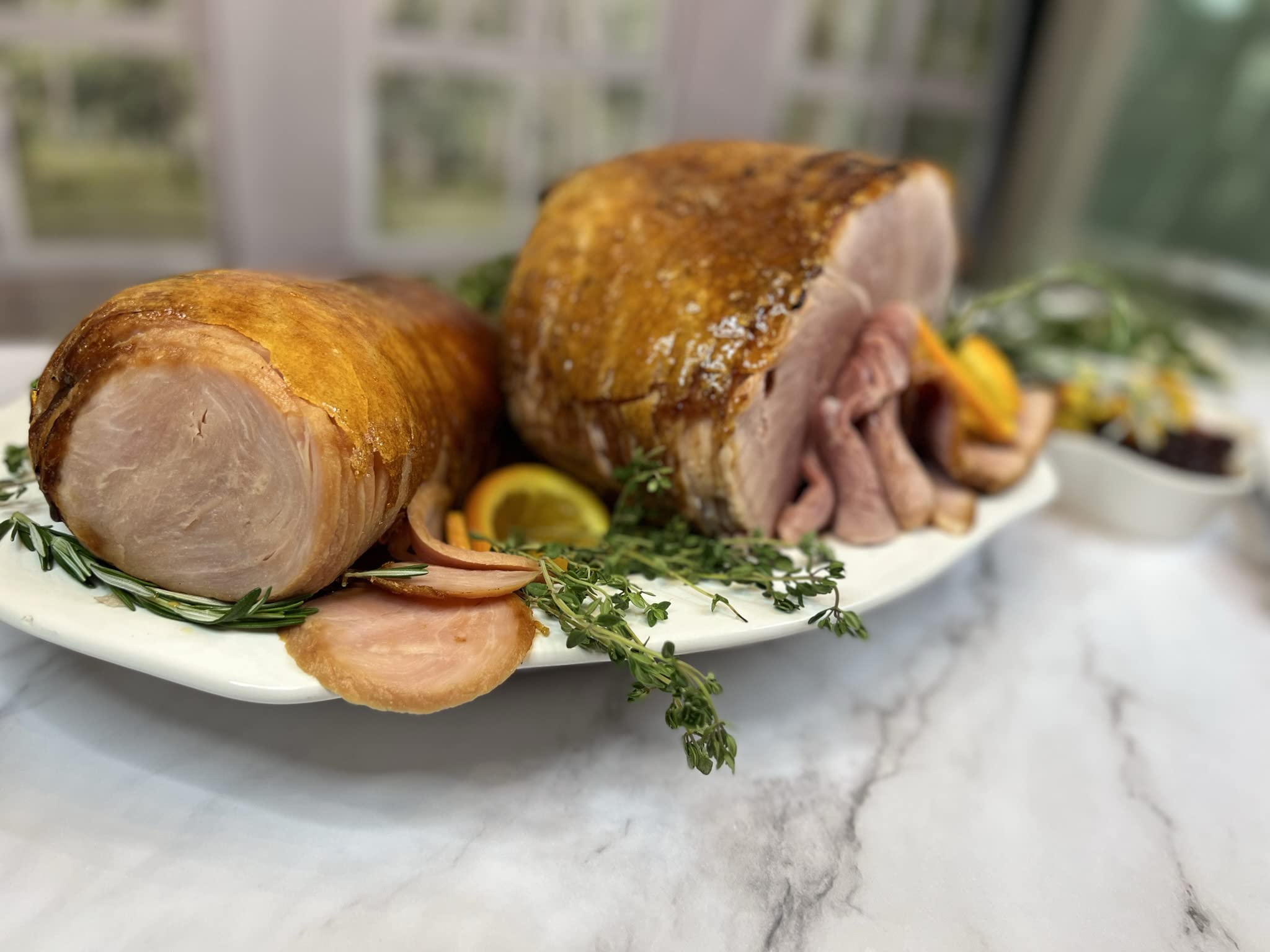 Holiday Ham Combo - Honey Glazed Spiral Sliced Gourmet Ham (8 lb) & Turkey Breast (4 lb) | Perfect for Easter, Christmas & Family Gatherings | Serves 16-18 People