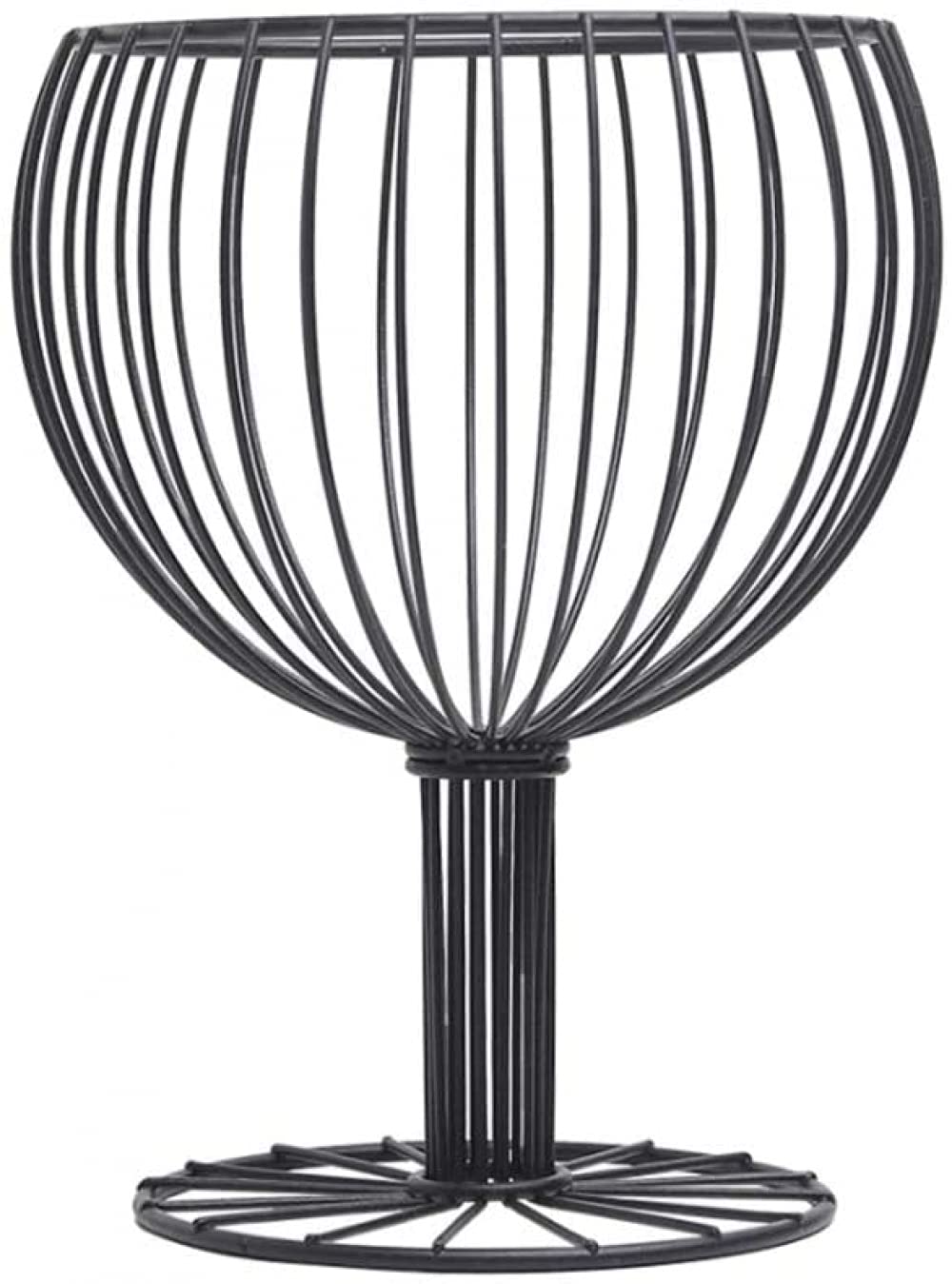 Nordic Hollow Wine Glass Shaped Wire Fruit Basket - Wrought Iron Snacks Storage Bowl for Kitchen, Dining Table & Home Decor - Perfect for Fruits, Bread, Snacks, and Decorative Display