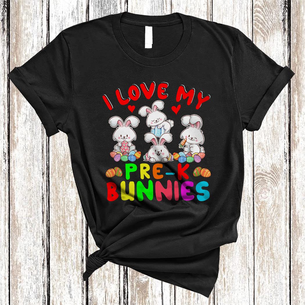 Funny Easter Bunny Egg Hunting T-Shirt - Cute Pre-K Teacher Gift for Kids & Adults - Unisex Cotton Tee for Easter Celebrations, Egg Hunts & School Events
