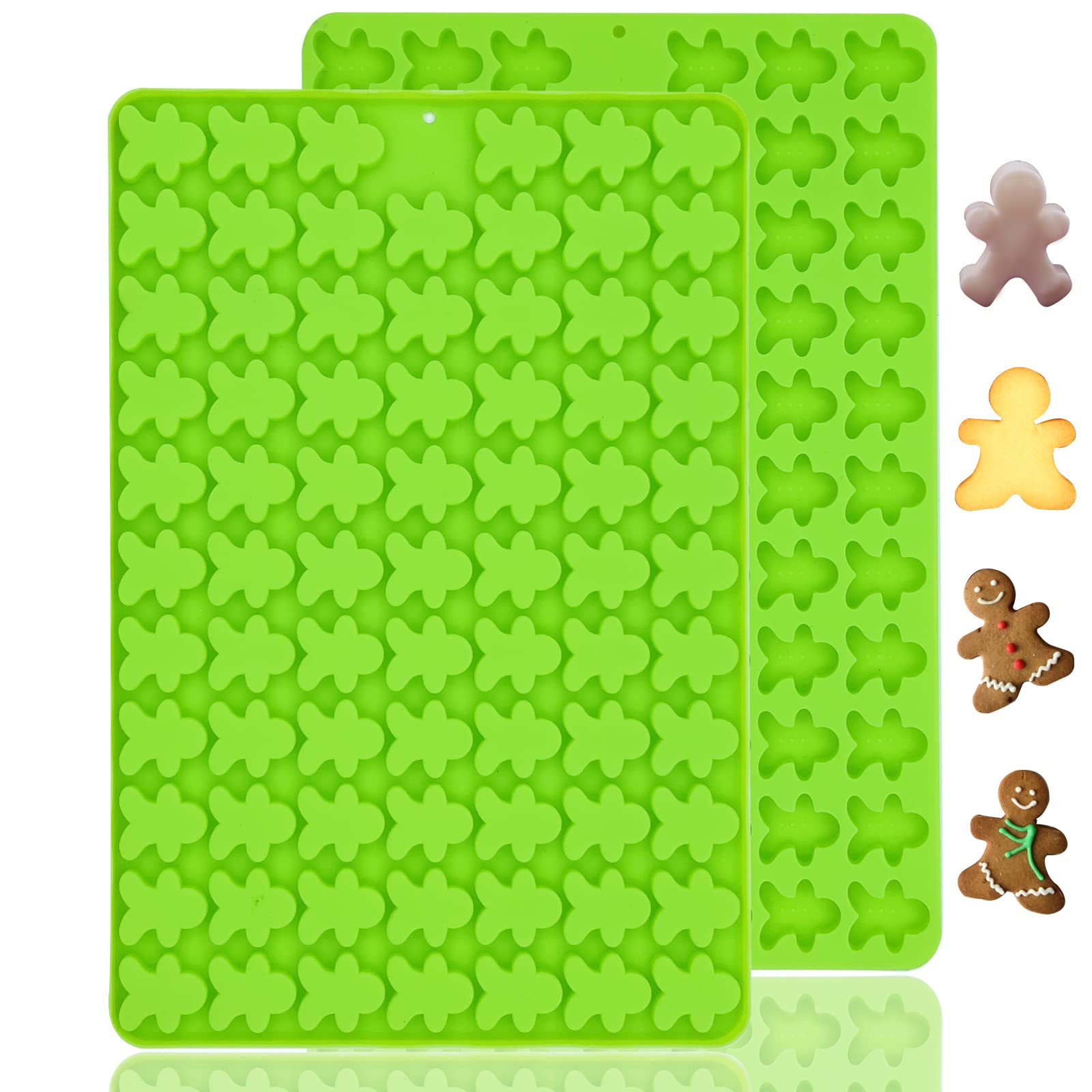 152 Cavity Gingerbread Man Silicone Molds - Food Grade Mini Gummy & Chocolate Candy Molds for Baking Biscuits, Cookies, Jelly, Dog Treats | Perfect for Holiday Baking, Party Favors & DIY Desserts
