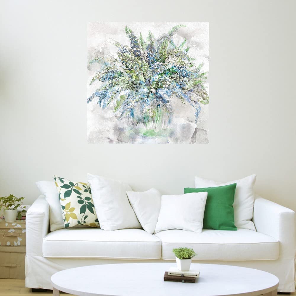 Lupines II Fine Art Canvas Wall Decor - 32x32 Inches Ready to Hang Floral Painting for Living Room, Bedroom, Office - Perfect for Home Decor & Gift Ideas