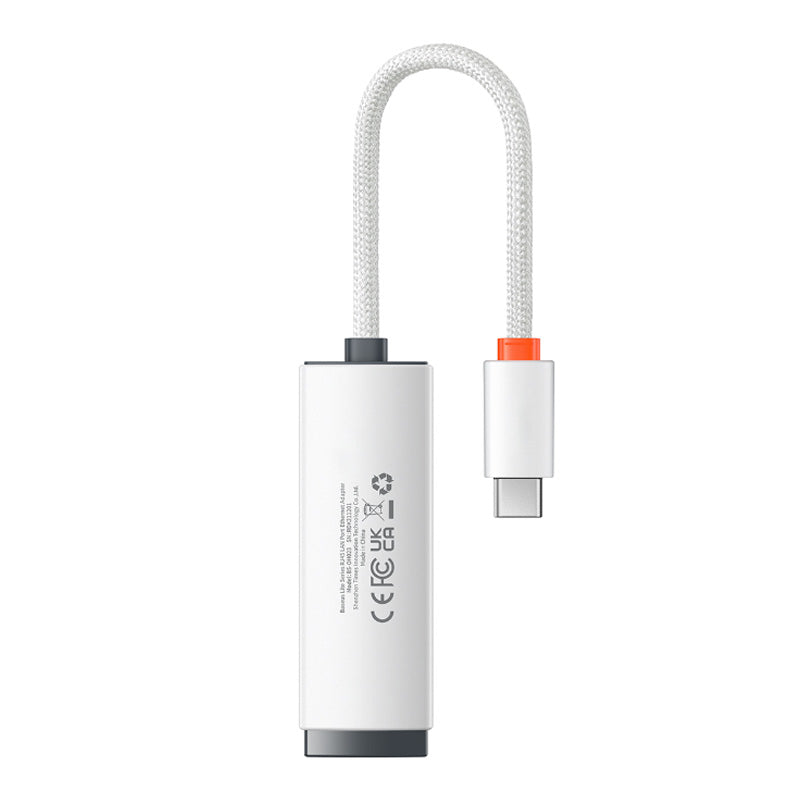 Baseus Lite Series USB C to Ethernet Adapter 1000Mbps Gigabit LAN RJ45 Port - White - Perfect for MacBook, iPad Pro, and Ultrabooks for Stable Internet Connection