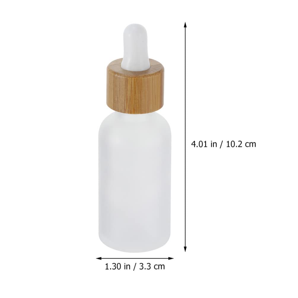 EXCLUZO 5-Pack Glass Dropper Bottles with Bamboo Lids - Leakproof Essential Oil Containers for Travel, DIY Blends & Aromatherapy - Perfect for Essential Oils, Perfumes, Serums & Liquid Storage