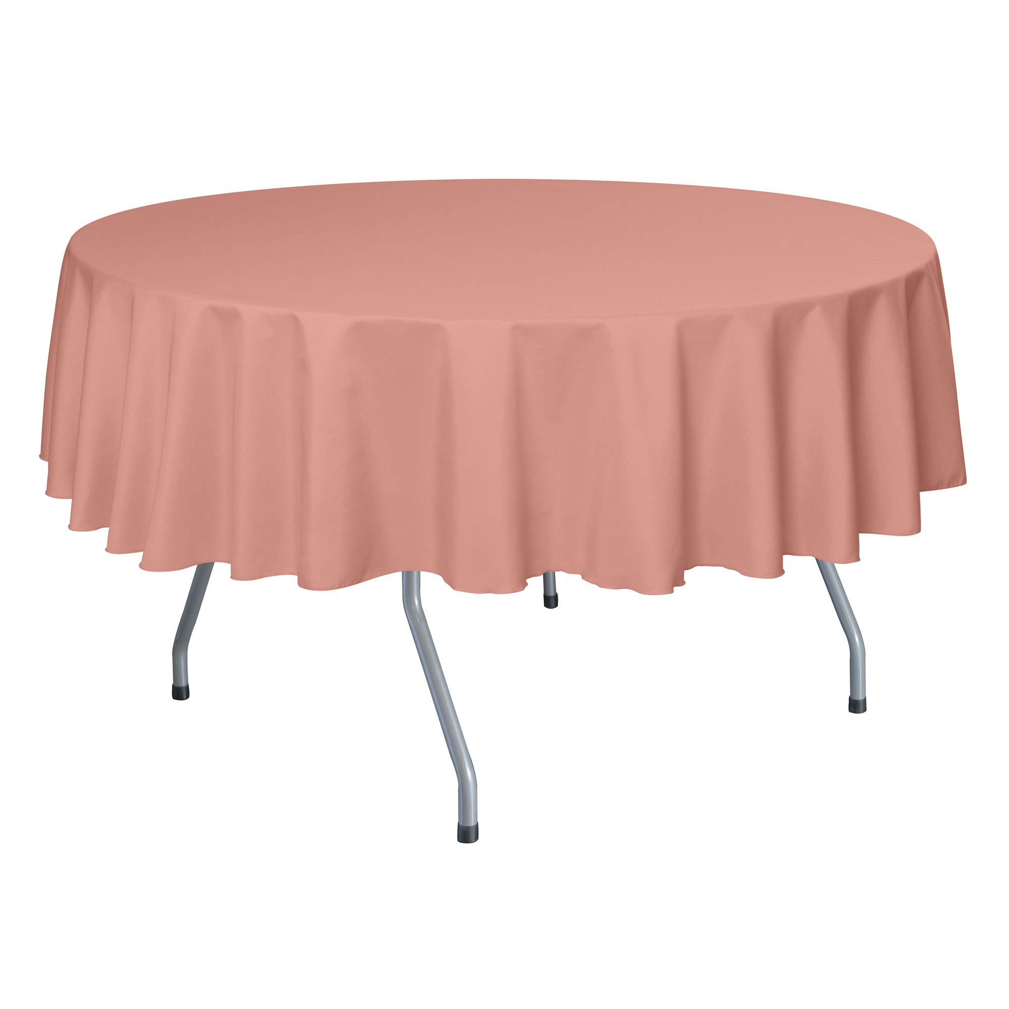 10 Pack 60-Inch Round Polyester Tablecloth - Wrinkle & Stain Resistant Linen-Like Fabric for Dining, Parties, Weddings - Fits Tables Under 60