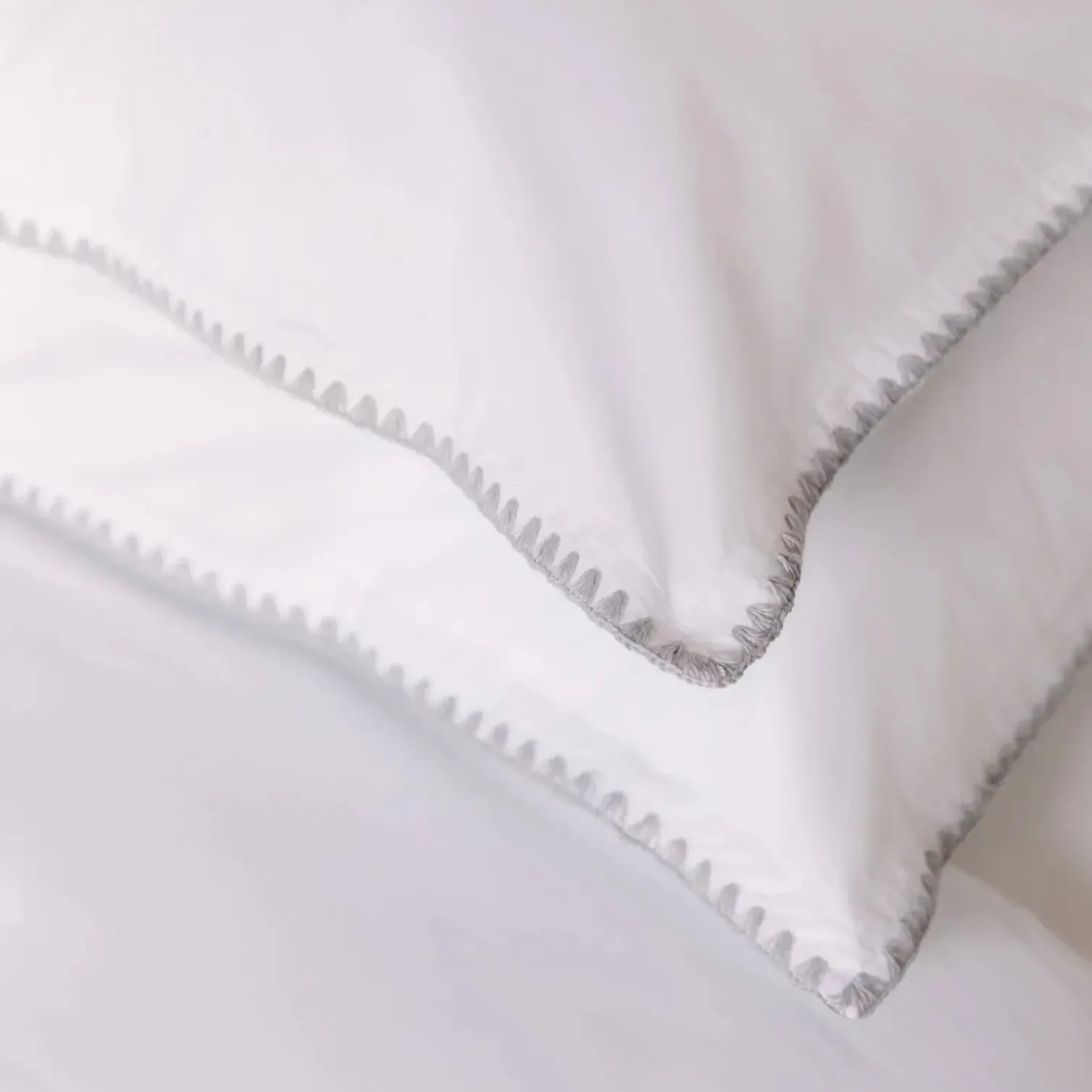 Premium Cascais 400 Thread Count Percale Duvet Cover Set - Soft Grey Bedding for Luxury Hotels & Upscale Homes - Breathable & Cooling for All Seasons