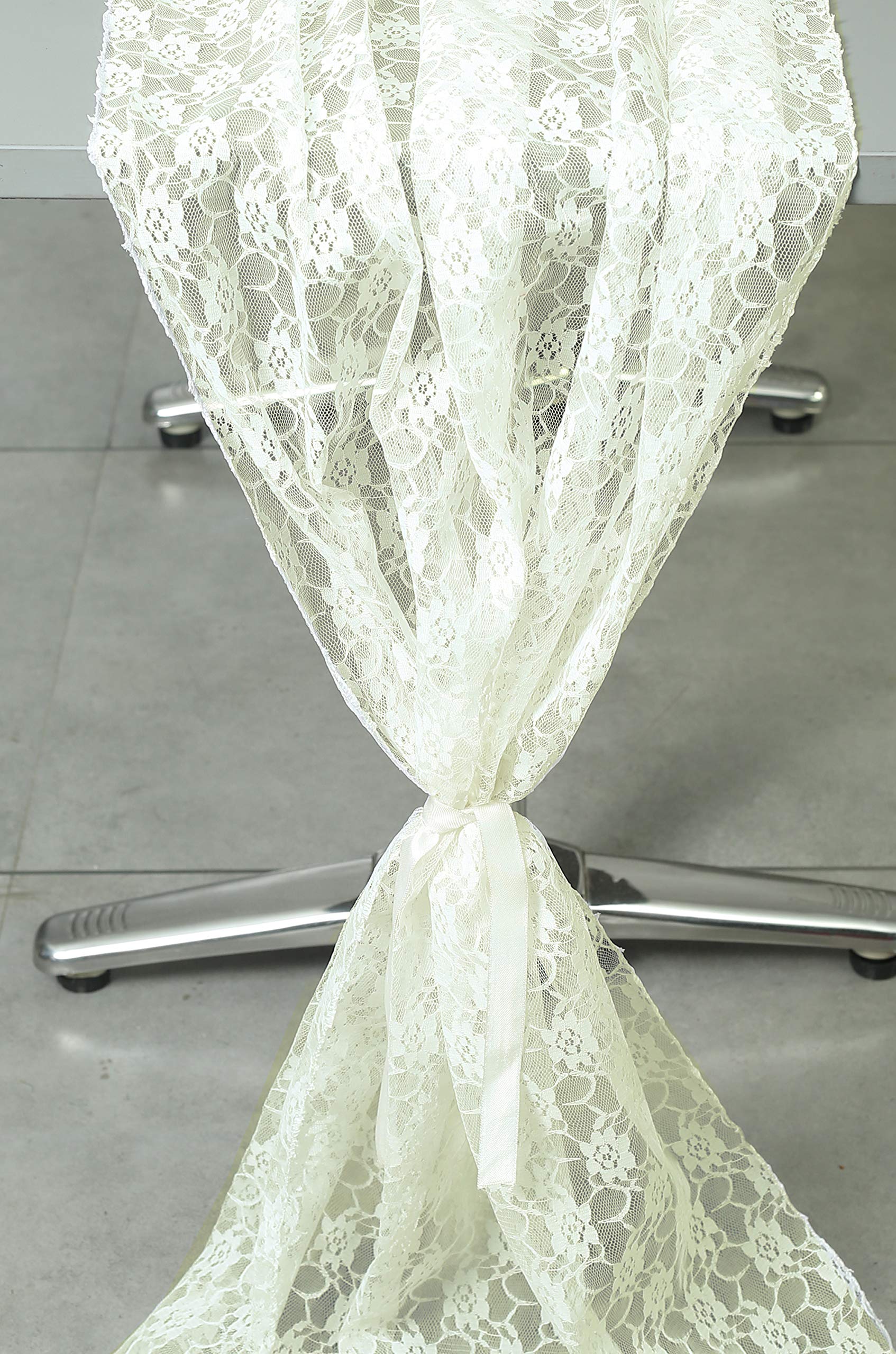 15-Pack Ivory Sheer Lace Table Runners 27
