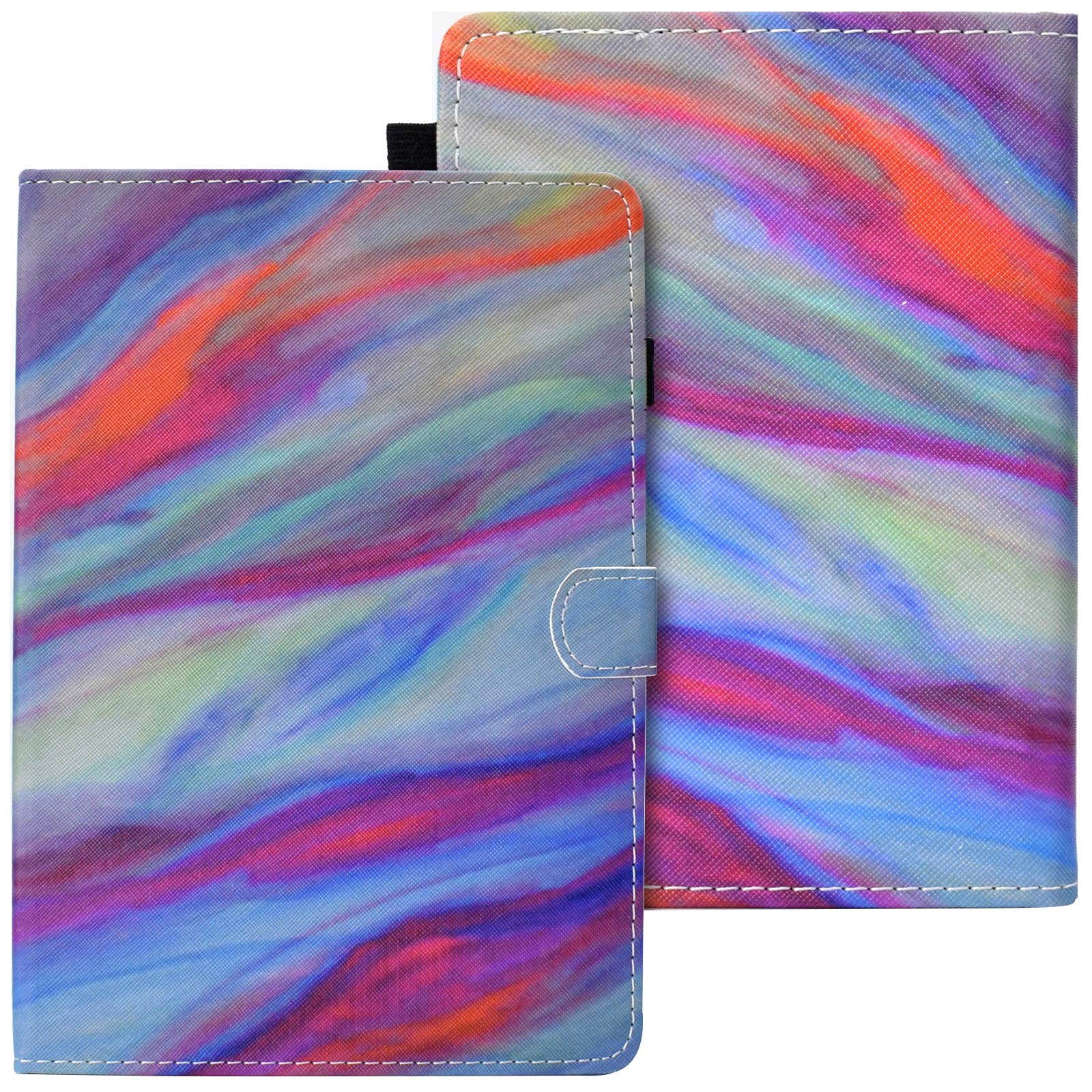 Premium PU Leather Magnetic Folio Stand Cover for Kindle Paperwhite 10th Gen (2018) - Auto Sleep/Wake | Pencil Holder | Colorful Marble Design | Perfect for Reading, Travel & Work Commute