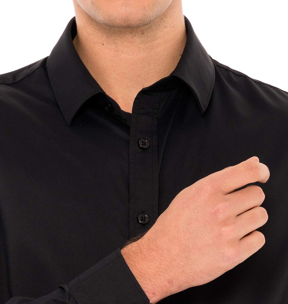 Men's Performance Slim Fit Dry Fit Button Down Dress Shirts - Moisture Wicking Business Casual & Formal Shirts for Office, Wedding & Special Occasions