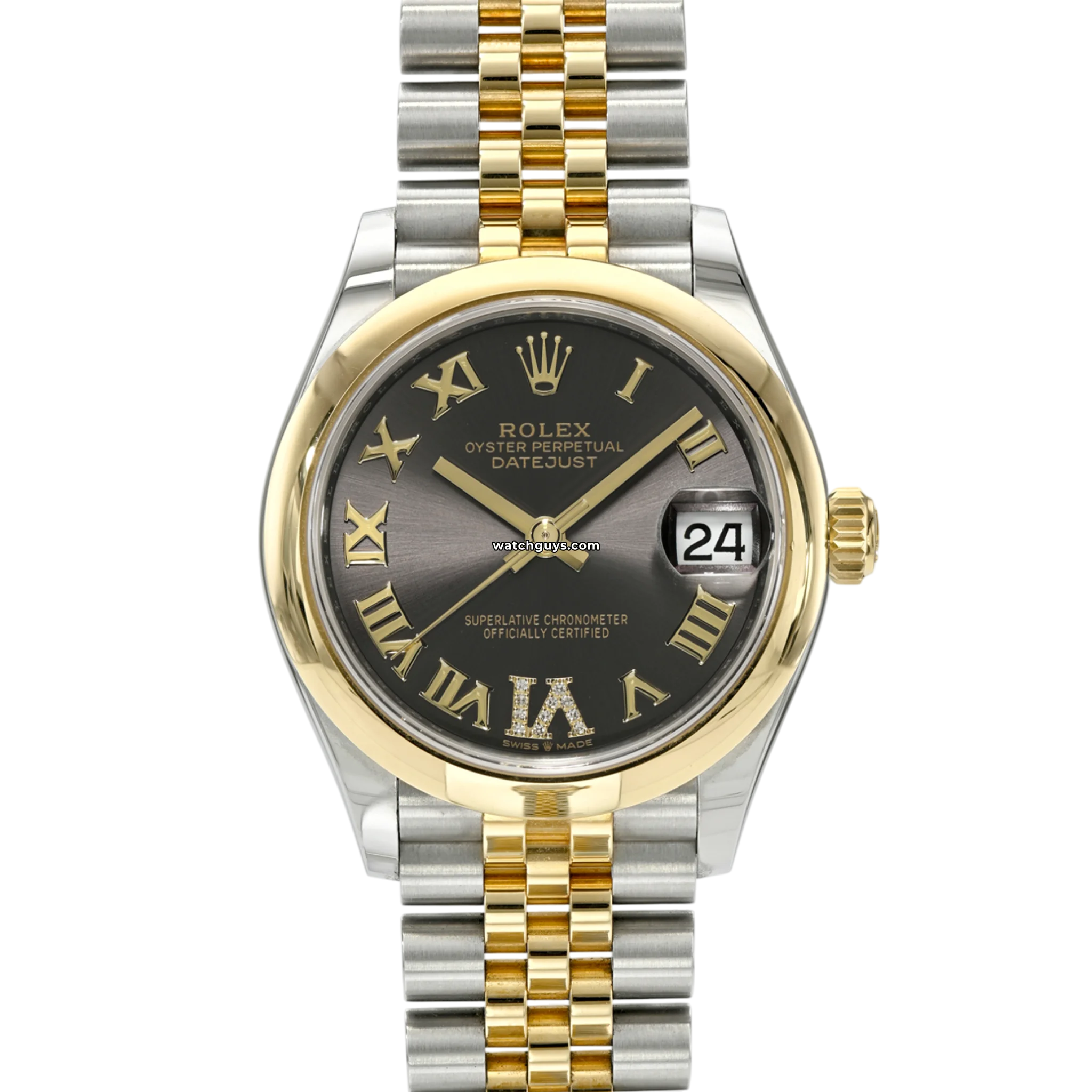 Authentic Rolex Datejust 278243 Women's Watch - Gray Dial, Roman Numerals, Jubilee Bracelet | Luxury Timepiece for Business, Formal Events & Special Occasions