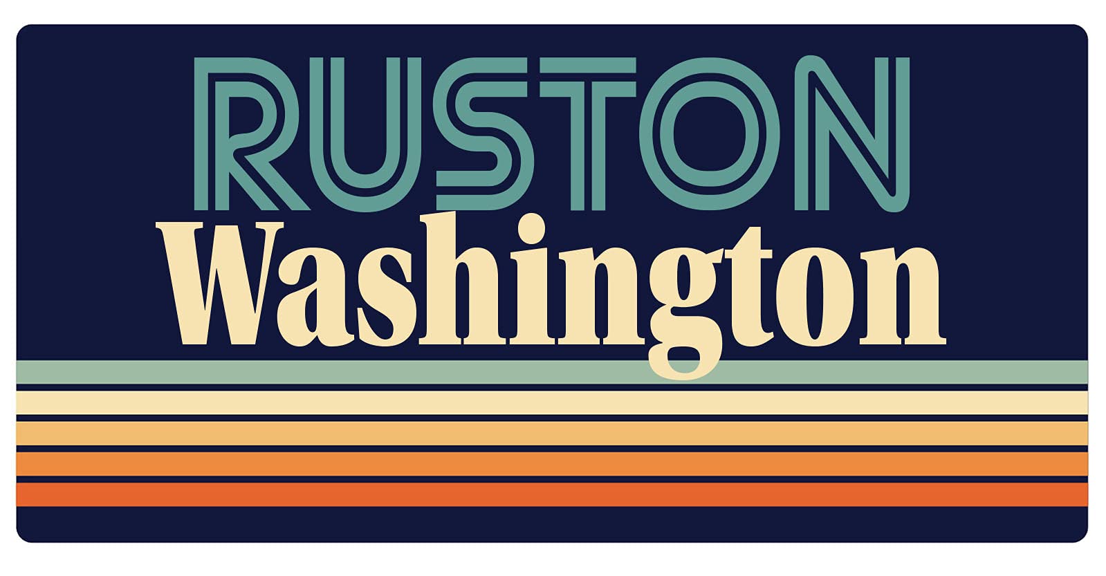 Ruston Washington 5 x 2.5-Inch Retro Fridge Magnet - Vintage Souvenir Gift for Collectors, Perfect for Refrigerators, Lockers & Office Decor