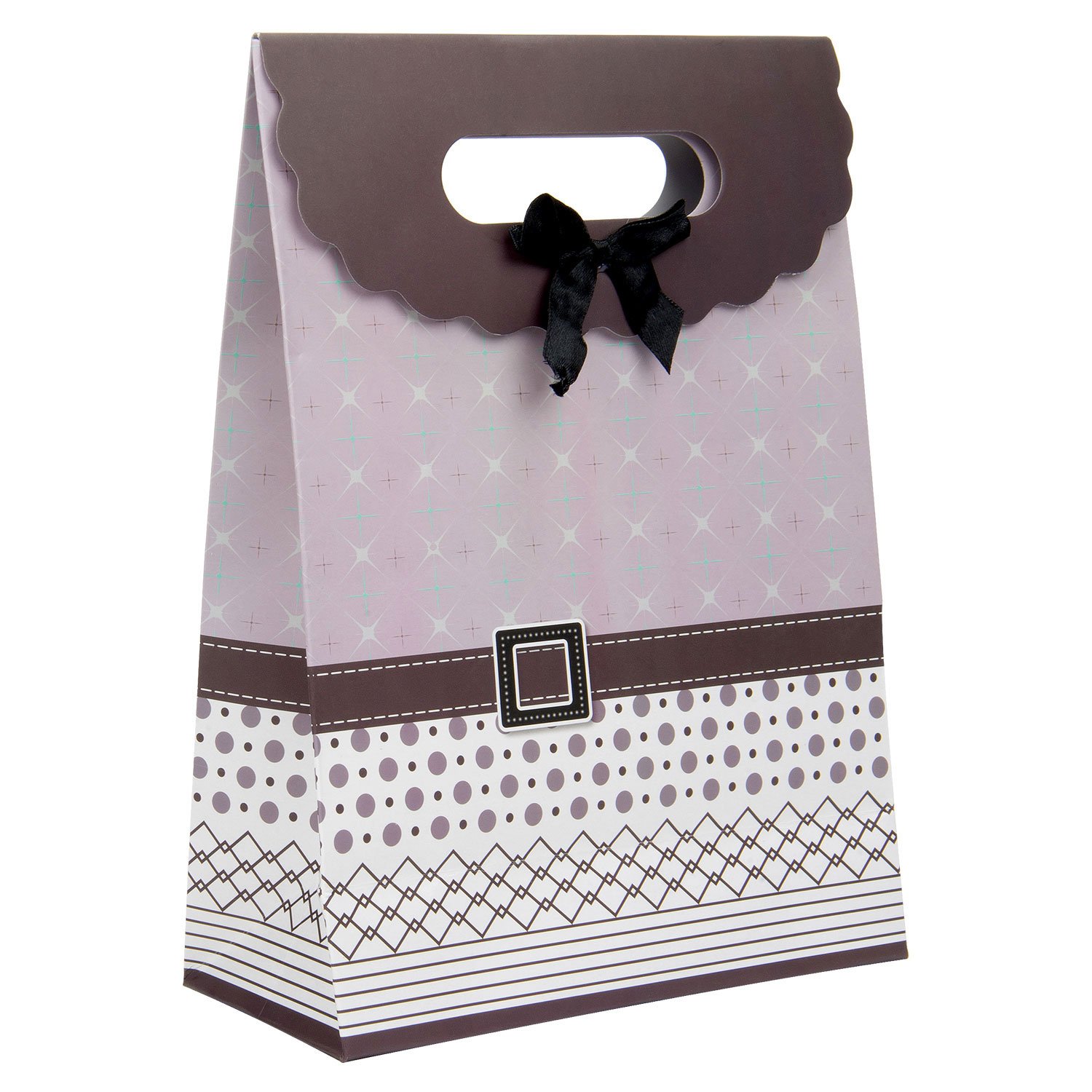 6 Pack Resealable Paper Gift Bags for Wedding Christmas Birthday Party - 3 Stylish Designs & 2 Sizes | Perfect for Party Favors, Gift Wrapping & Holiday Celebrations