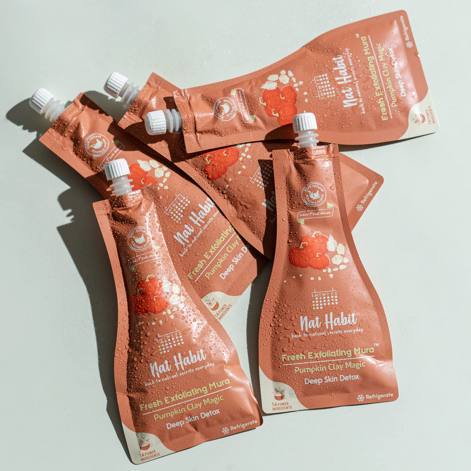 Organic Pumpkin Clay Face Scrub - Deep Detox & Exfoliation for Clean, Clear & Soft Skin | Removes Dust, Smoke & Toxins | Pack of 2 x 25g | Perfect for Daily Skincare Routine & Post-Pollution Cleansing