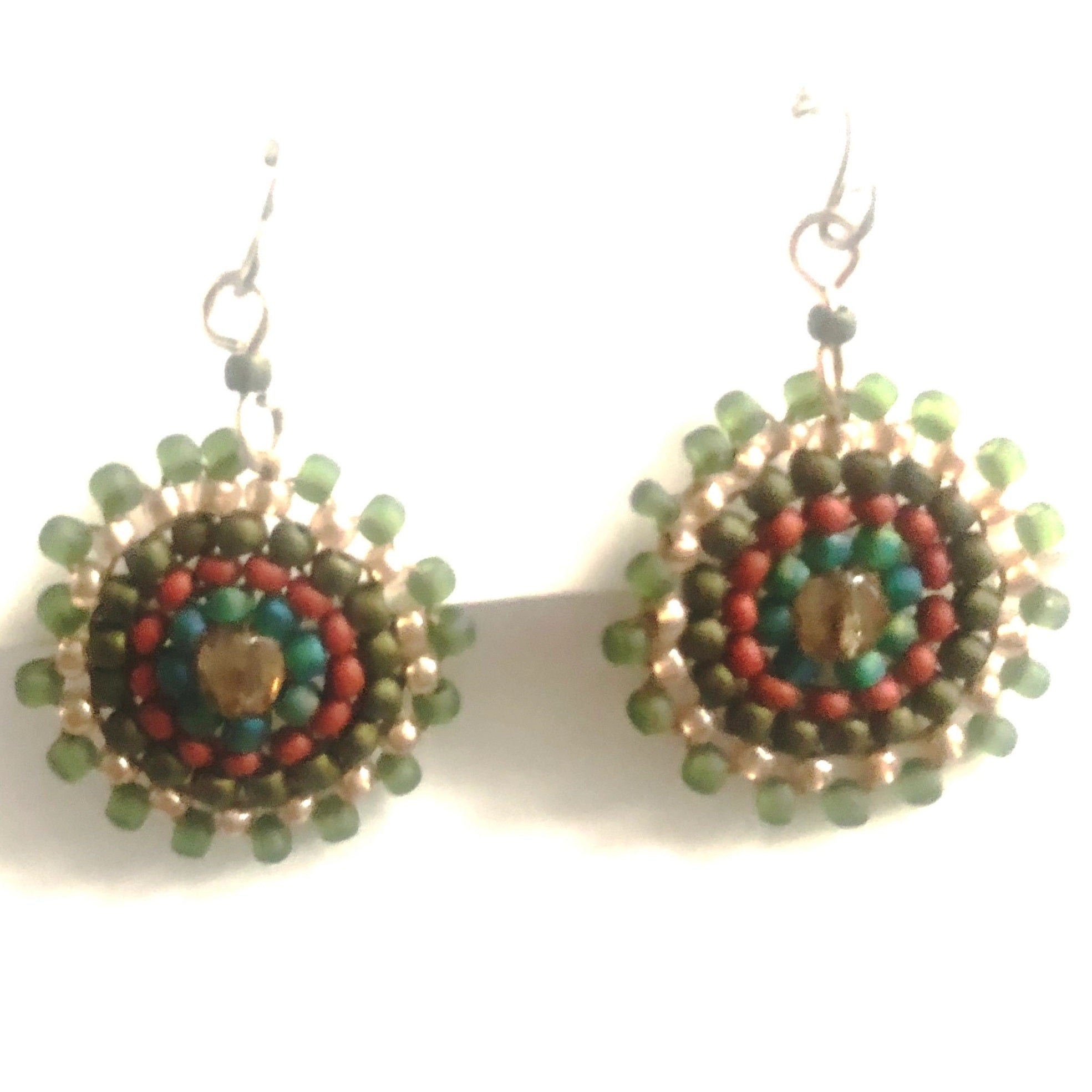 Tierra Seed Bead Starburst Earrings | Handmade Bohemian Dangle Earrings for Women | Perfect for Festivals, Parties & Boho Fashion