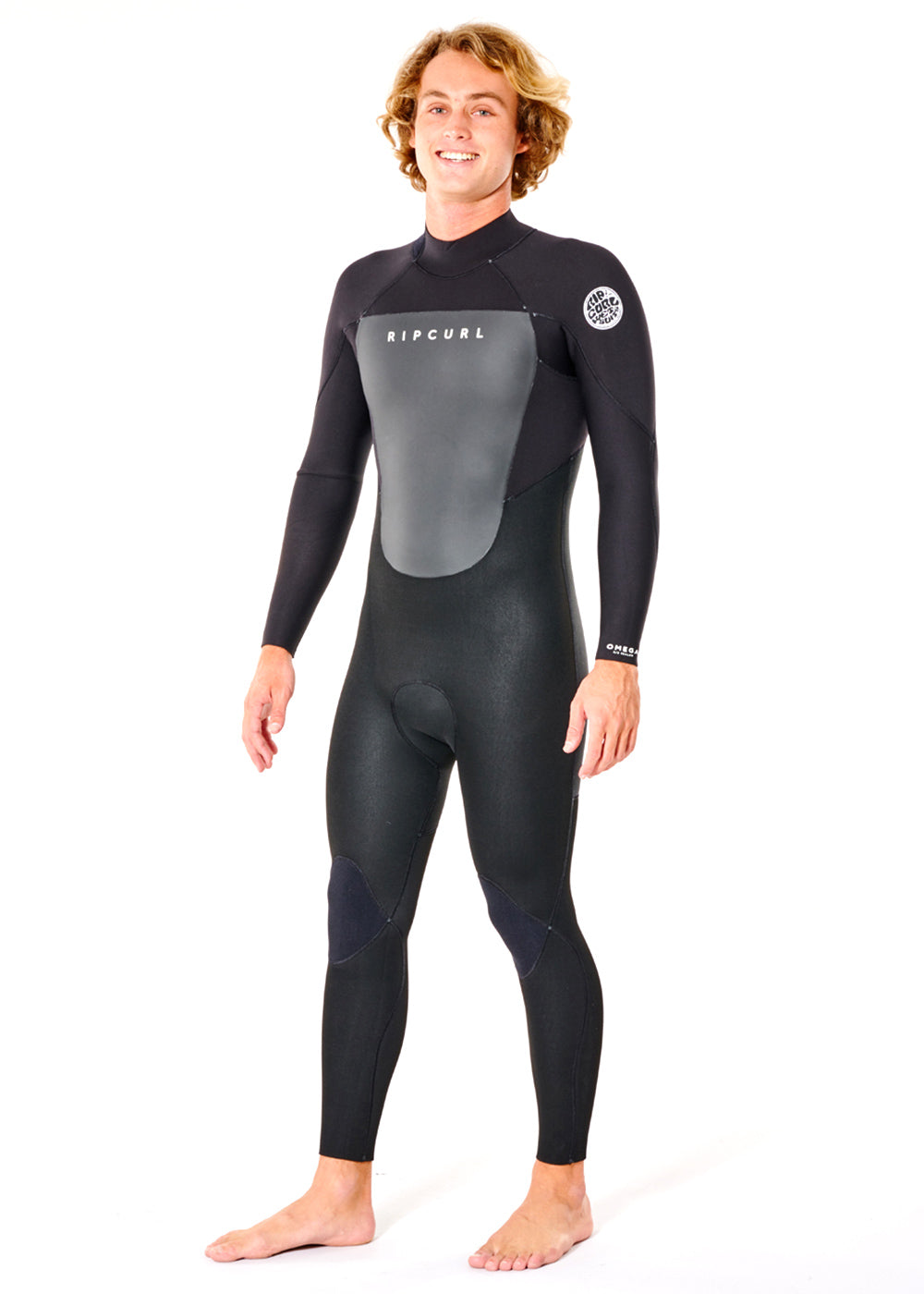 Rip Curl Men's Omega 4/3mm Back Zip GBS Steamer Wetsuit - Warm & Flexible Surfing Suit for Cold Water Surfing, Diving & Water Sports
