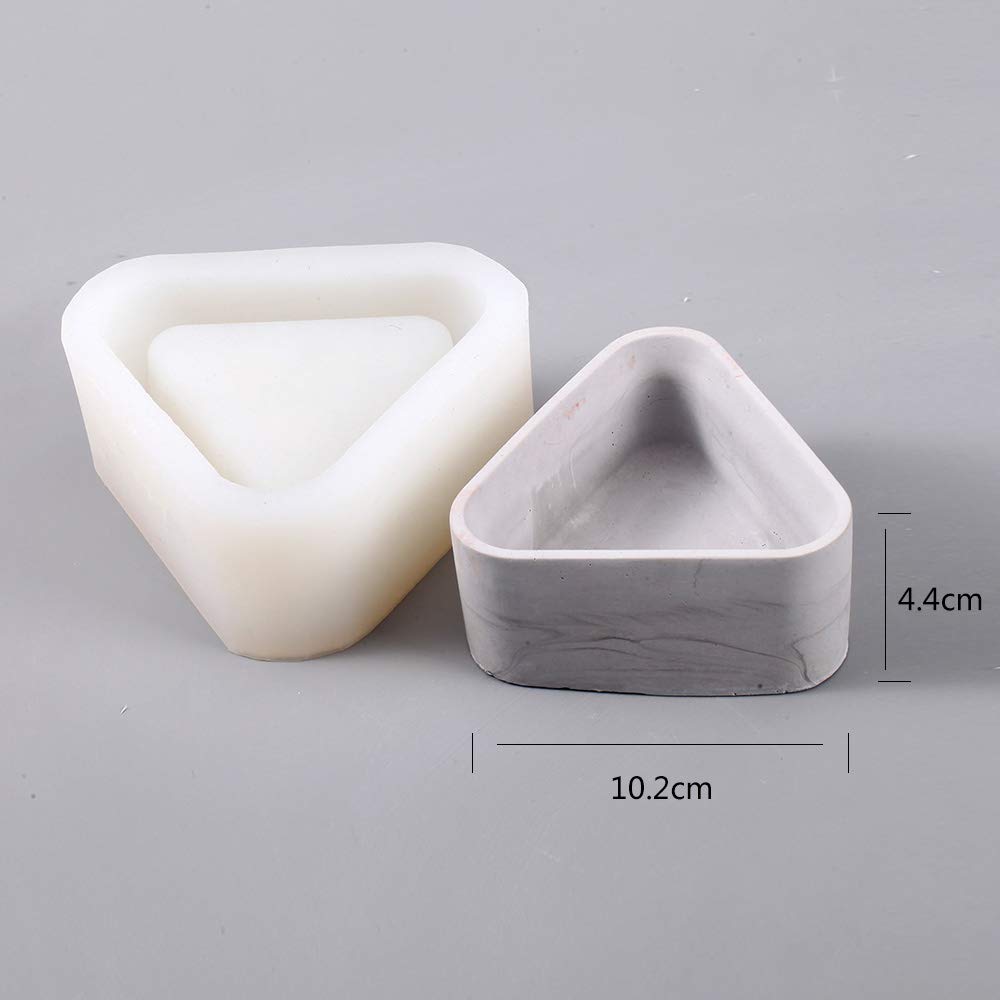Triangle Silicone Planter Mold for Cement Succulent Flower Pots - DIY Handmade Home Decoration Tool for Indoor Plants & Garden Decor
