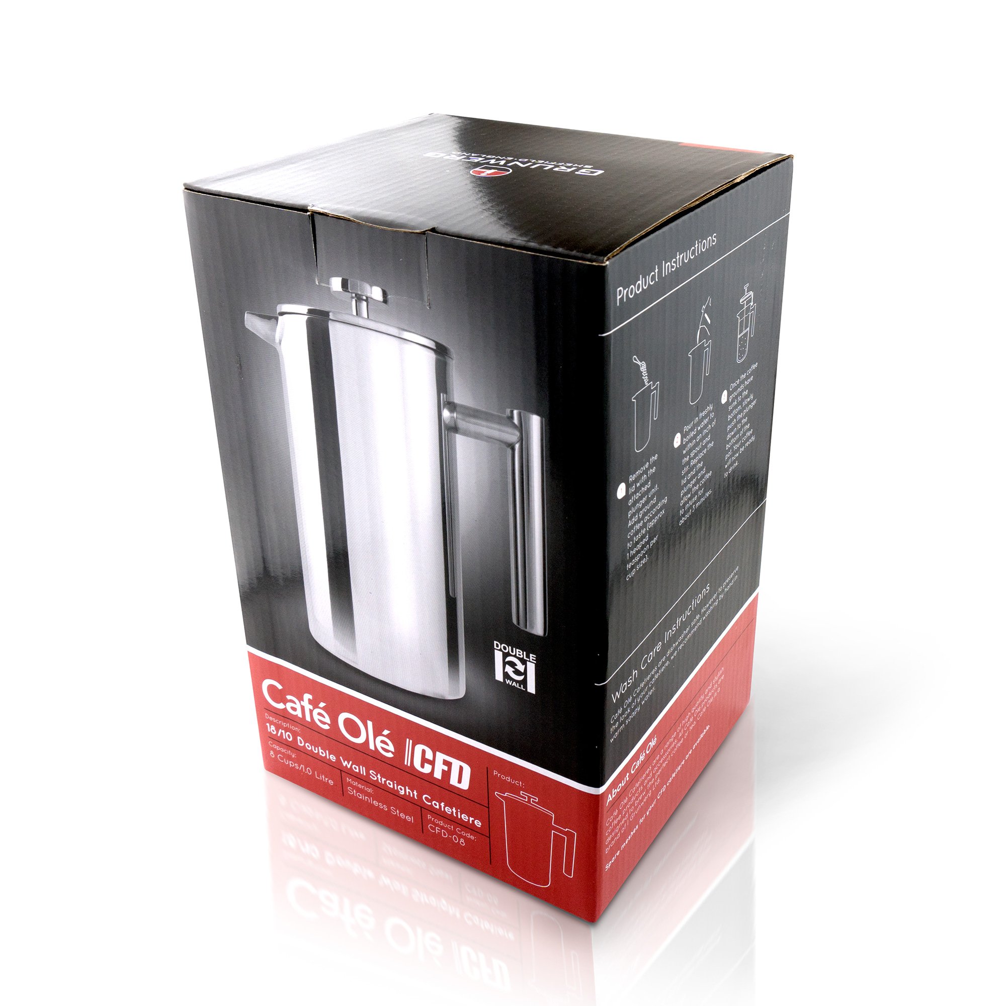 Premium CFD-12 Stainless Steel French Press Coffee Maker - 12 Cup Capacity with Mirror Finish | Ideal for Home, Office & Camping Brewing