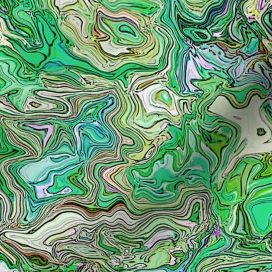 Eyes Swirl Marbled Malachite Green Psychedelic Printed Minky Fabric Fat Quarter - Soft Plush Fabric for Sewing Baby Blankets, Quilt Backing & DIY Crafts - Perfect for Nursery Decor, Home Decor Projects & Gift Making