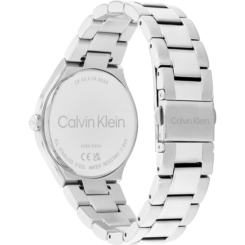 Calvin Klein Women's Watch with White Dial & Silver Stainless Steel Strap - Model 25200365 | Elegant Fashion Accessory for Office, Party & Everyday Wear