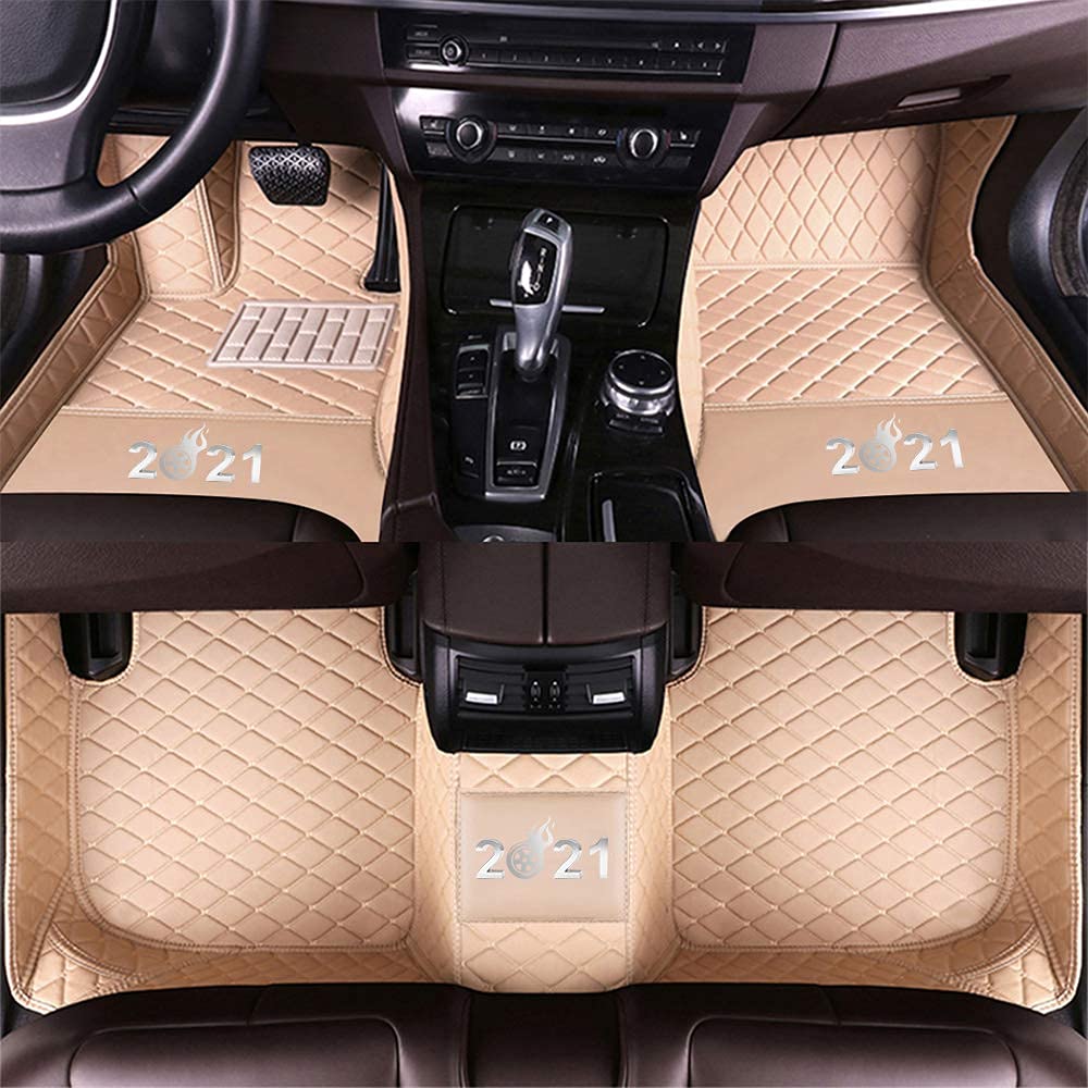 Custom Car Floor Mats for Mercedes-Benz S-Class 550 4-Seat (2015-2021) - Premium Beige Floor Liners with Stylish Pattern - Perfect for Luxury Sedan Protection & Interior Upgrade