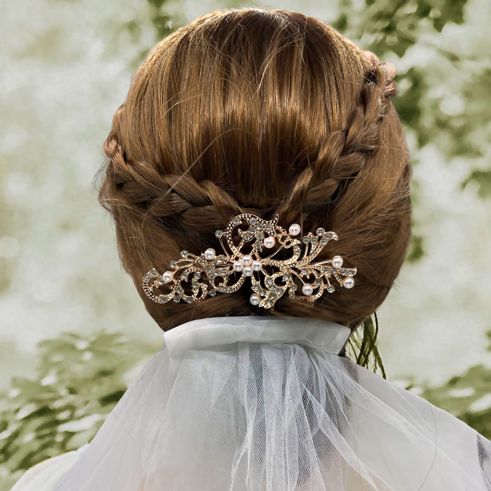 Elegant Rhinestone Pearl Bridal Hair Comb - Wedding Hair Clip Headpiece for Brides & Women | Perfect for Bridal Showers, Weddings & Formal Events - H25