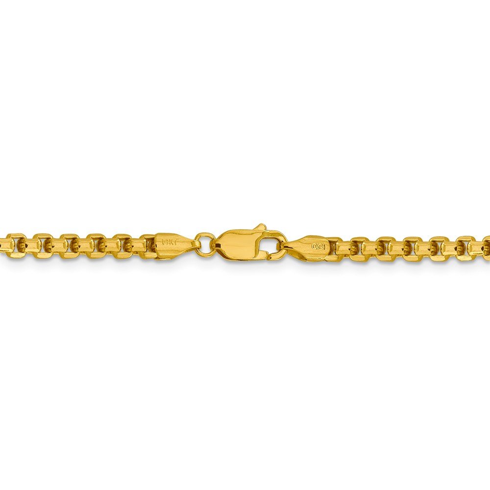 14K Yellow Gold 3.6mm Round Box Chain Necklace with Lobster Clasp - Dainty Minimalist Jewelry for Women, Perfect for Layering, Everyday Wear & Gift Giving