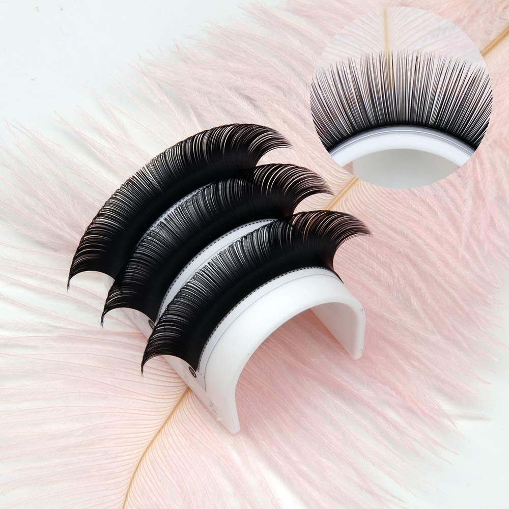 Ellipse Eyelash Extensions - Matte Black Flat Lashes, Cashmere Faux Mink Individual Lashes | C Curl & D Curl | Volume Semi-Permanent Lash Tray (0.15mm) - Perfect for Salon, Bridal & Special Occasion Makeup