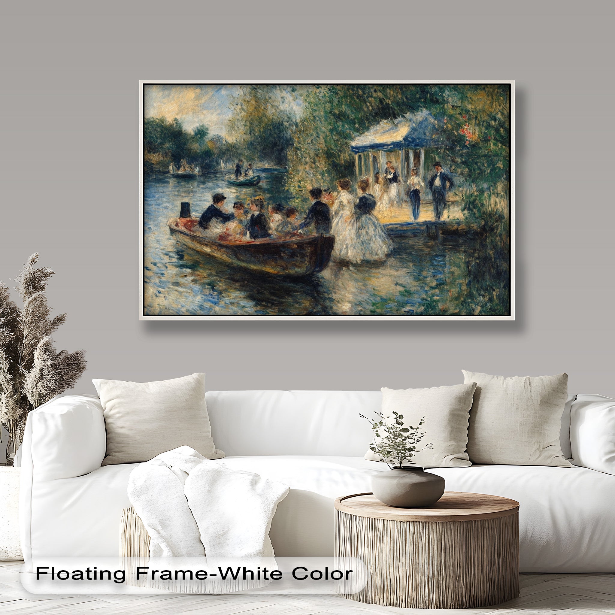 Afternoon Gathering by the River - Handmade Impressionist Oil Painting on Canvas - Perfect for Living Room, Bedroom, or Office Wall Decor
