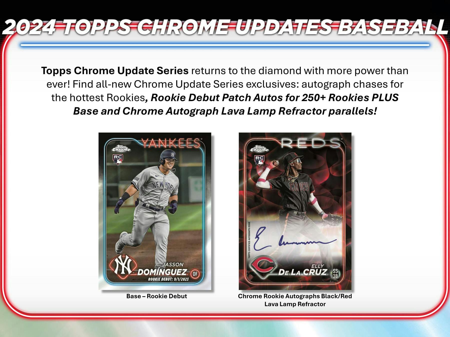 2024 Topps Chrome Update Series Baseball Hobby Box - Premium Baseball Cards Collection for Collectors & Investors - Perfect for Trading, Gifting & Display