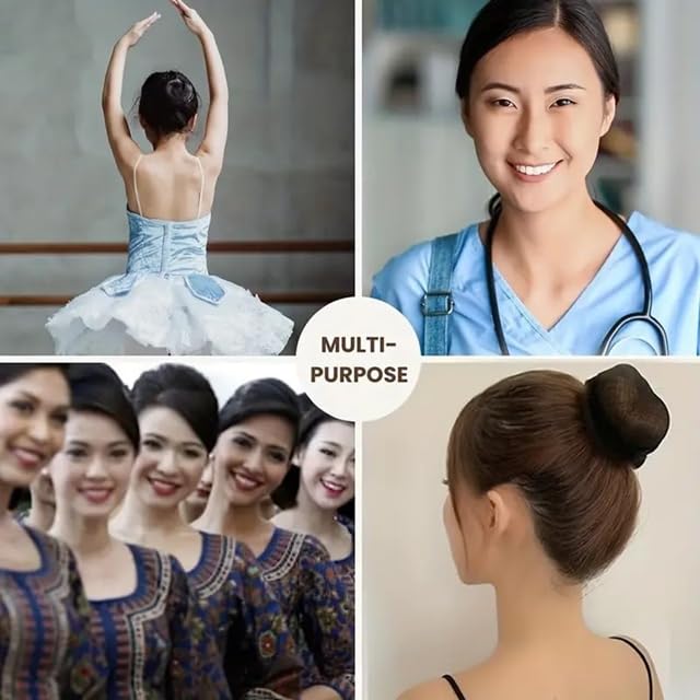 Osceola Invisible Hair Net - Reusable Elastic Black Dance Hairnet for Women & Girls (6 Pack) | Perfect for Ballet, Bun Styling & Performance Hair Cover