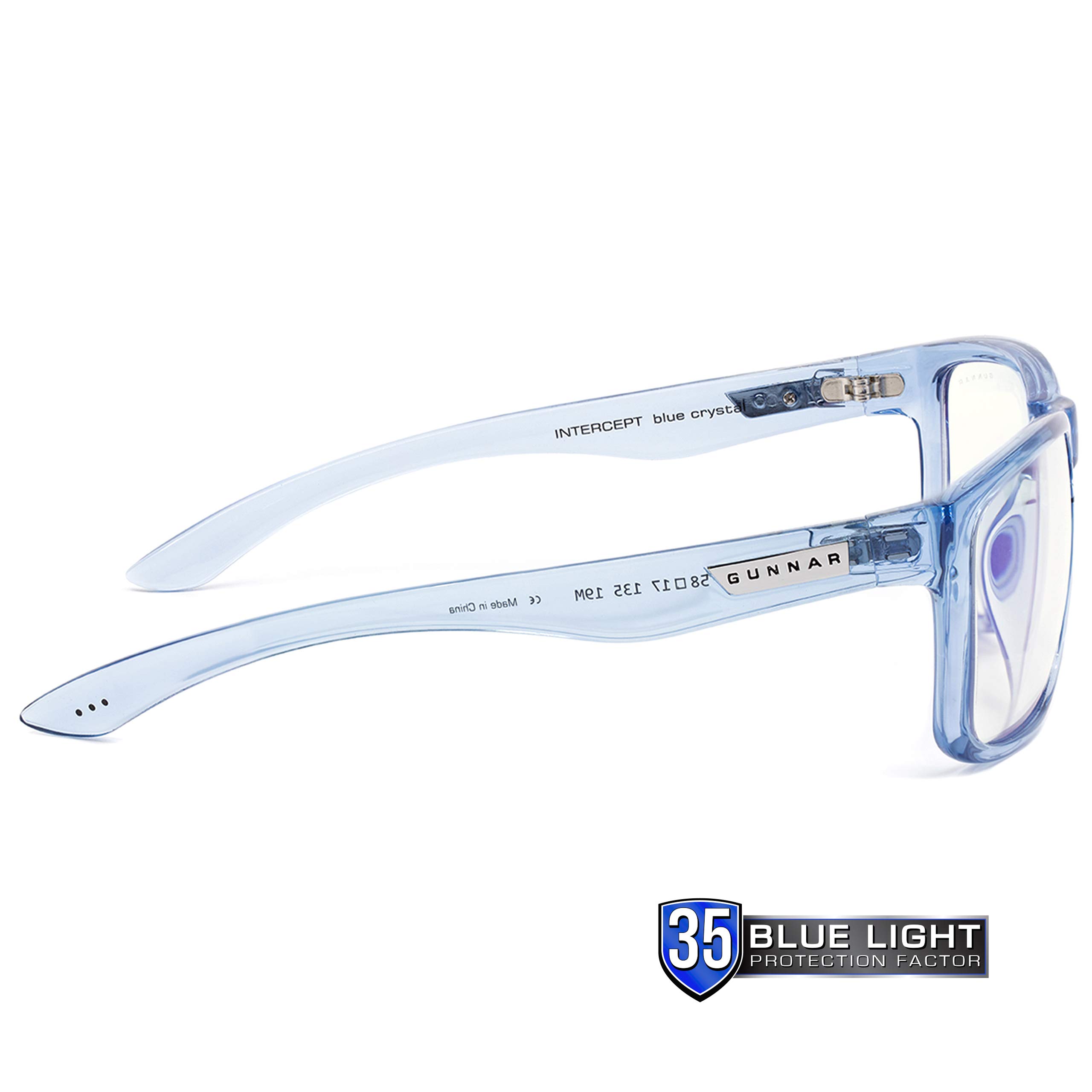 GUNNAR Blue Light Blocking Glasses for Gaming & Computer Use - 35% Blue Light Protection, Reduces Digital Eye Strain, Dry Eyes & Headaches - Crystal Lens Technology - Ideal for Gamers, Office Workers & Night Screen Users