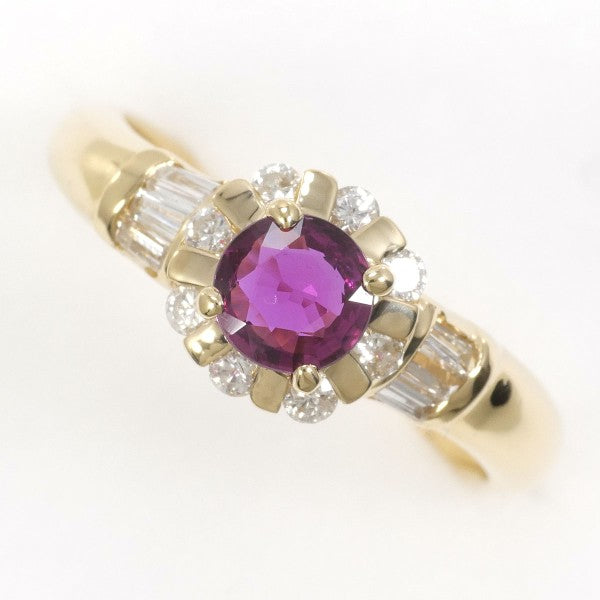 18K Yellow Gold Ruby and Diamond Ring for Women - Elegant Vintage Style Jewelry for Engagement, Wedding, Anniversary & Special Occasions