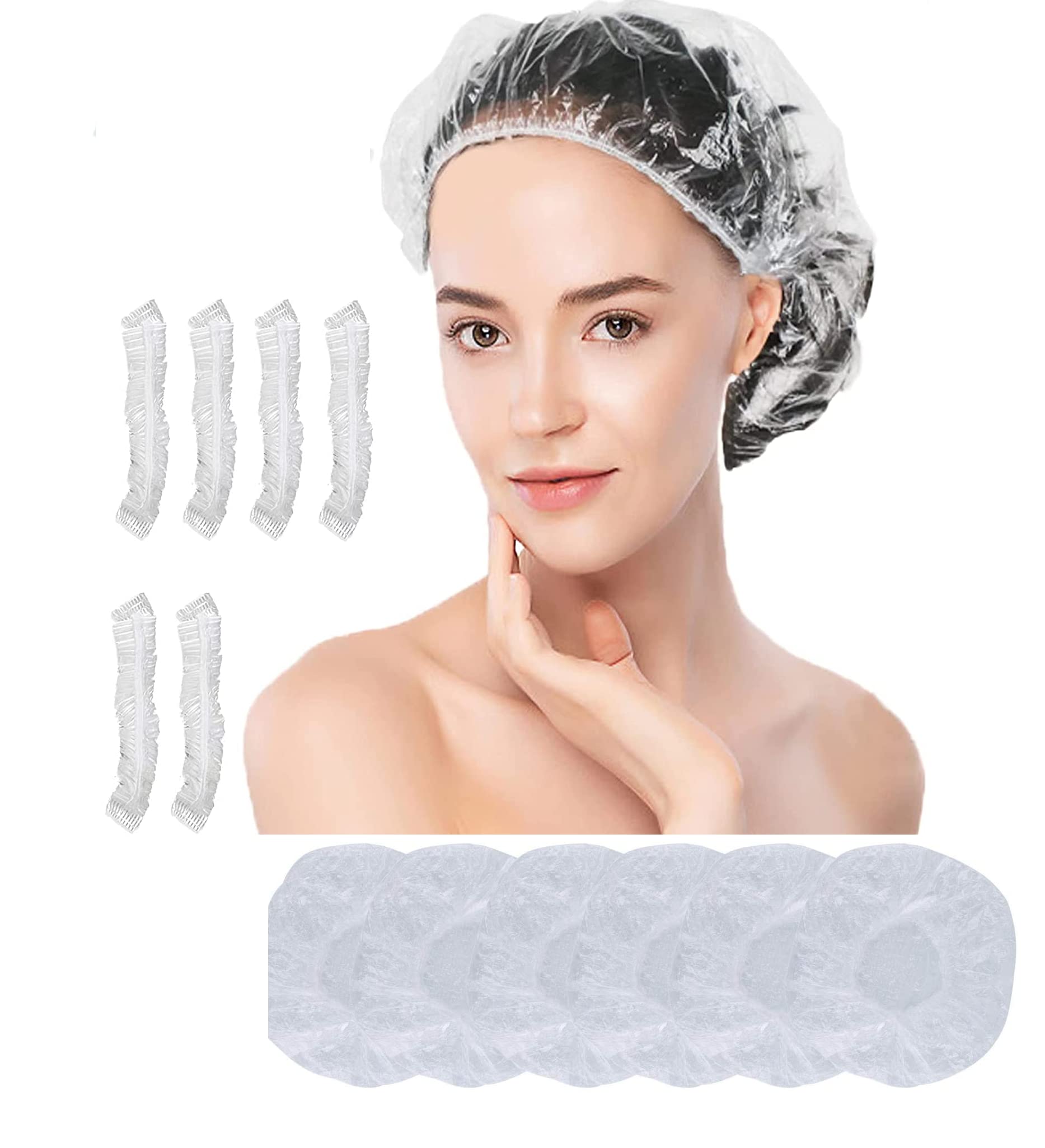 BOXO Disposable Shower Caps for Men & Women - 20 Pack Waterproof Elastic Hair Protection for Swimming, Spa, Salon & Home Use