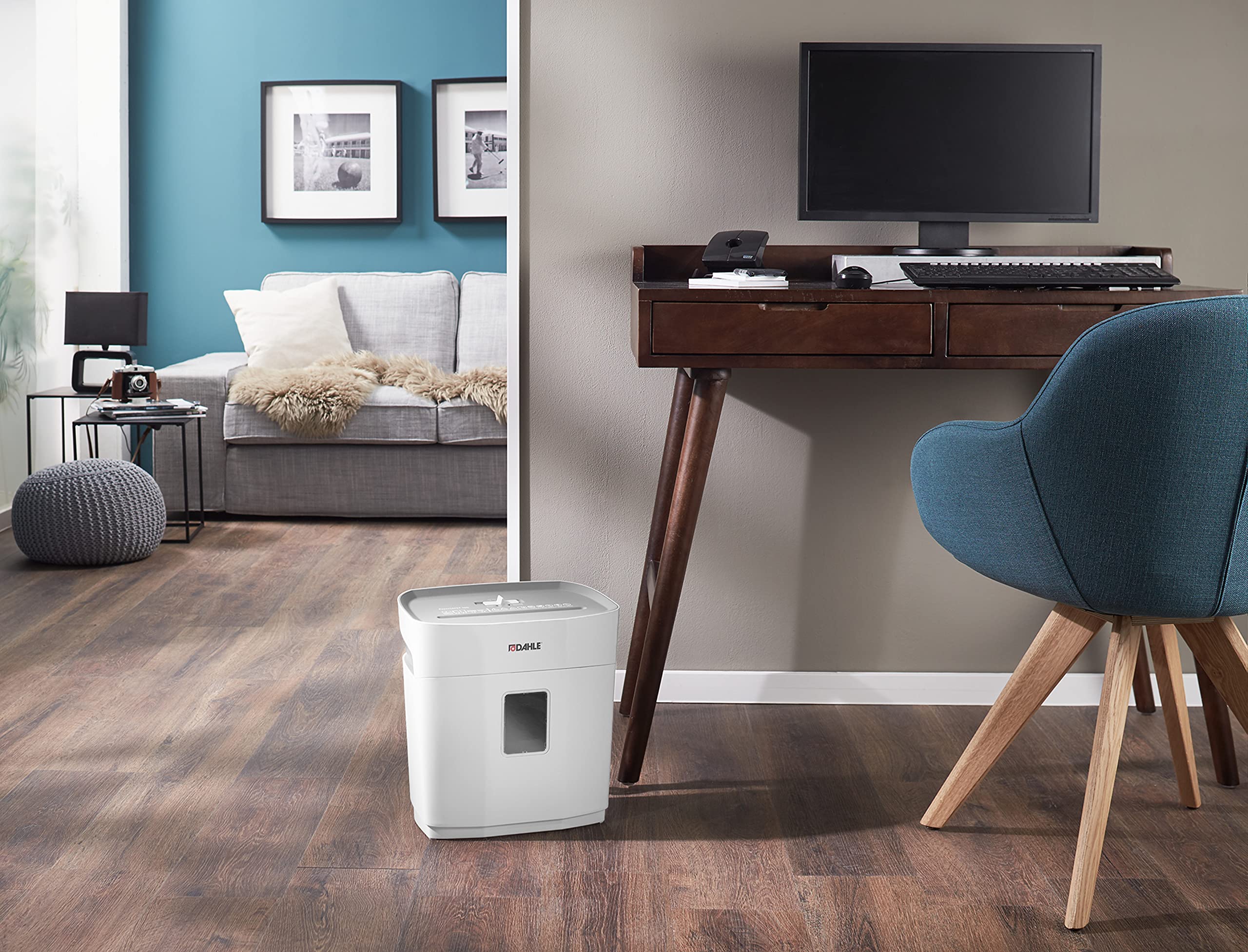 Dahle PaperSAFE PS 100 Oil-Free Paper Shredder with Jam Protection | P-4 Security Level | Shreds 5 Sheets, Staples, Paper Clips & Credit Cards | Ideal for Home Office & Small Business Document Security